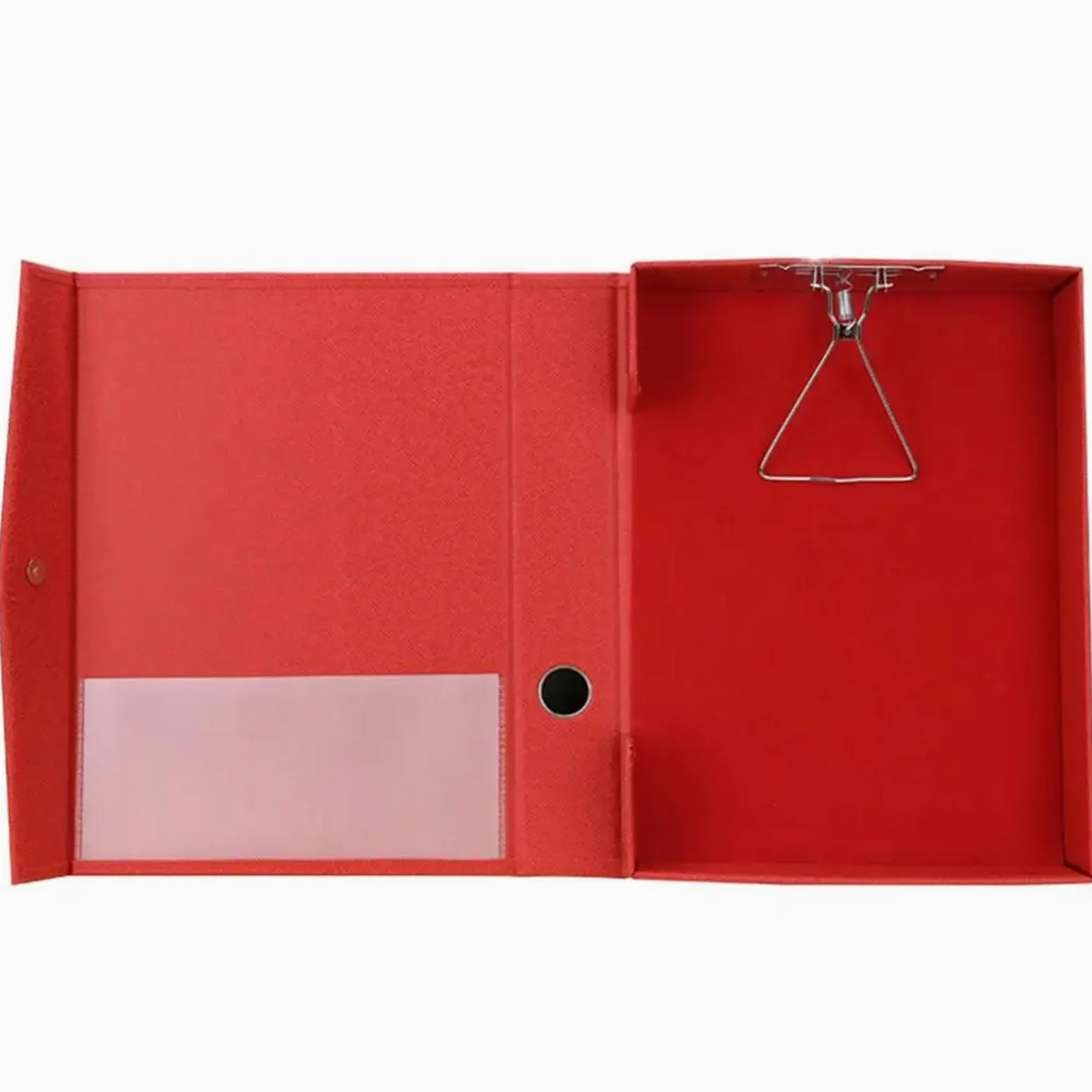 Cartella portadocumenti in pelle A4 con morsetto in acciaio a molla Per Ufficio, Casa e Scuola(Red)