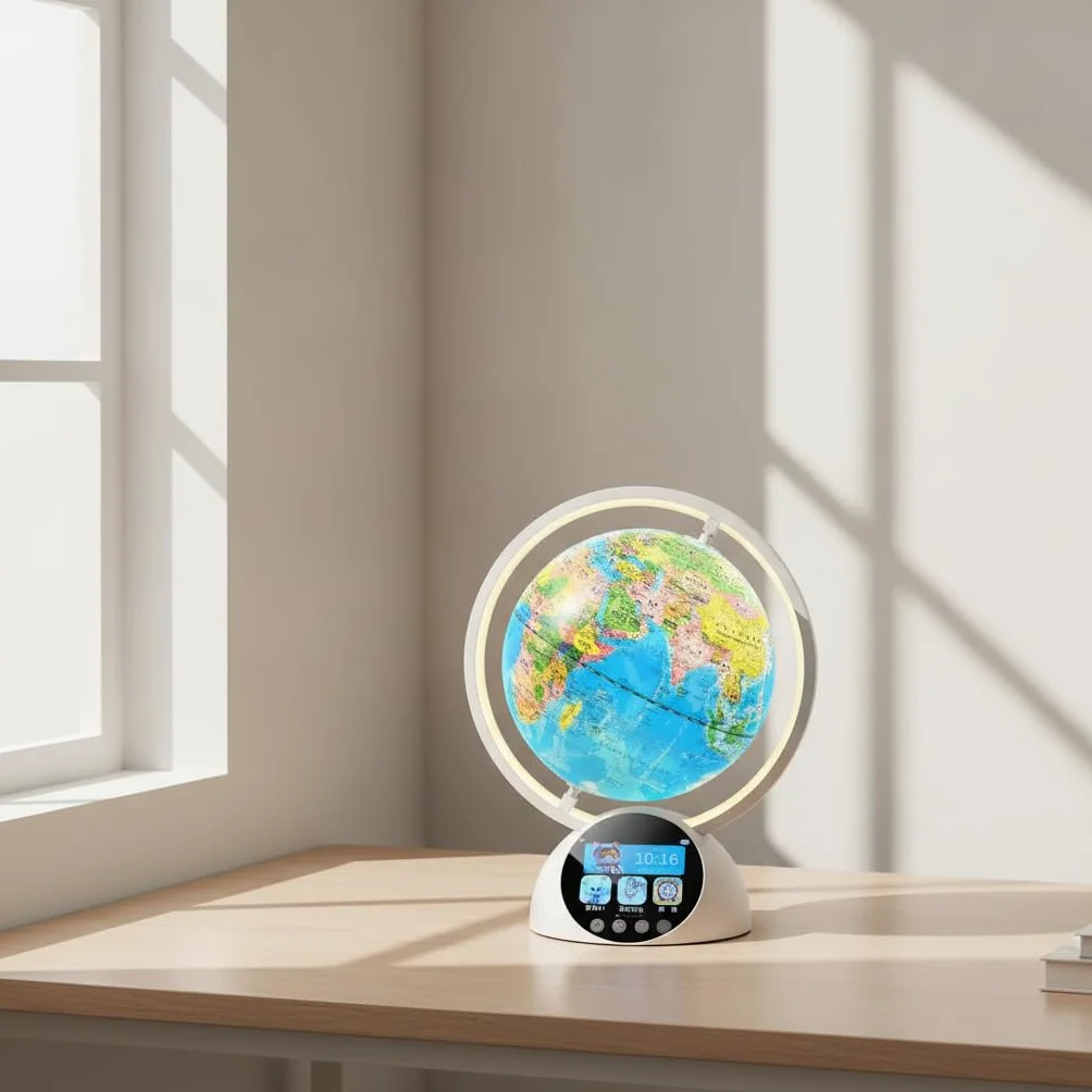 Mappamondo Interattivo per Bambini, Globo Educativo Luminoso Piccolo con Touchscreen