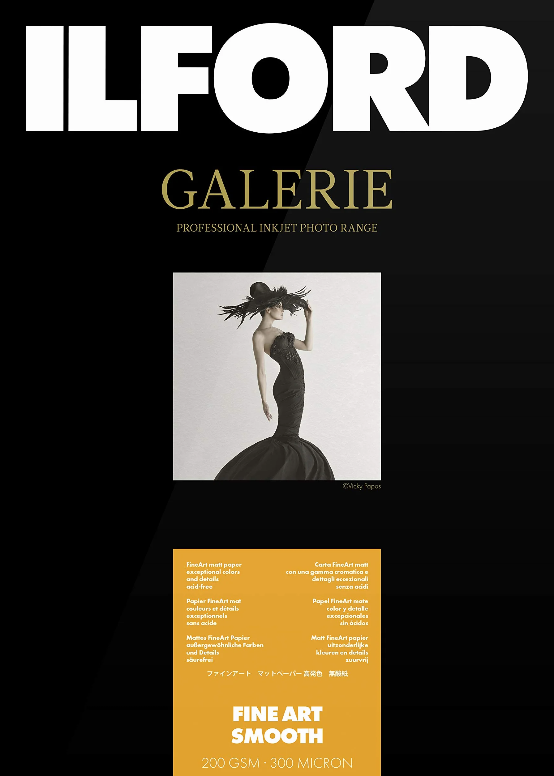 ILFORD GALERIE FineArt Smooth 200 gsm A3-297 mm x 420 mm, 25 fogli