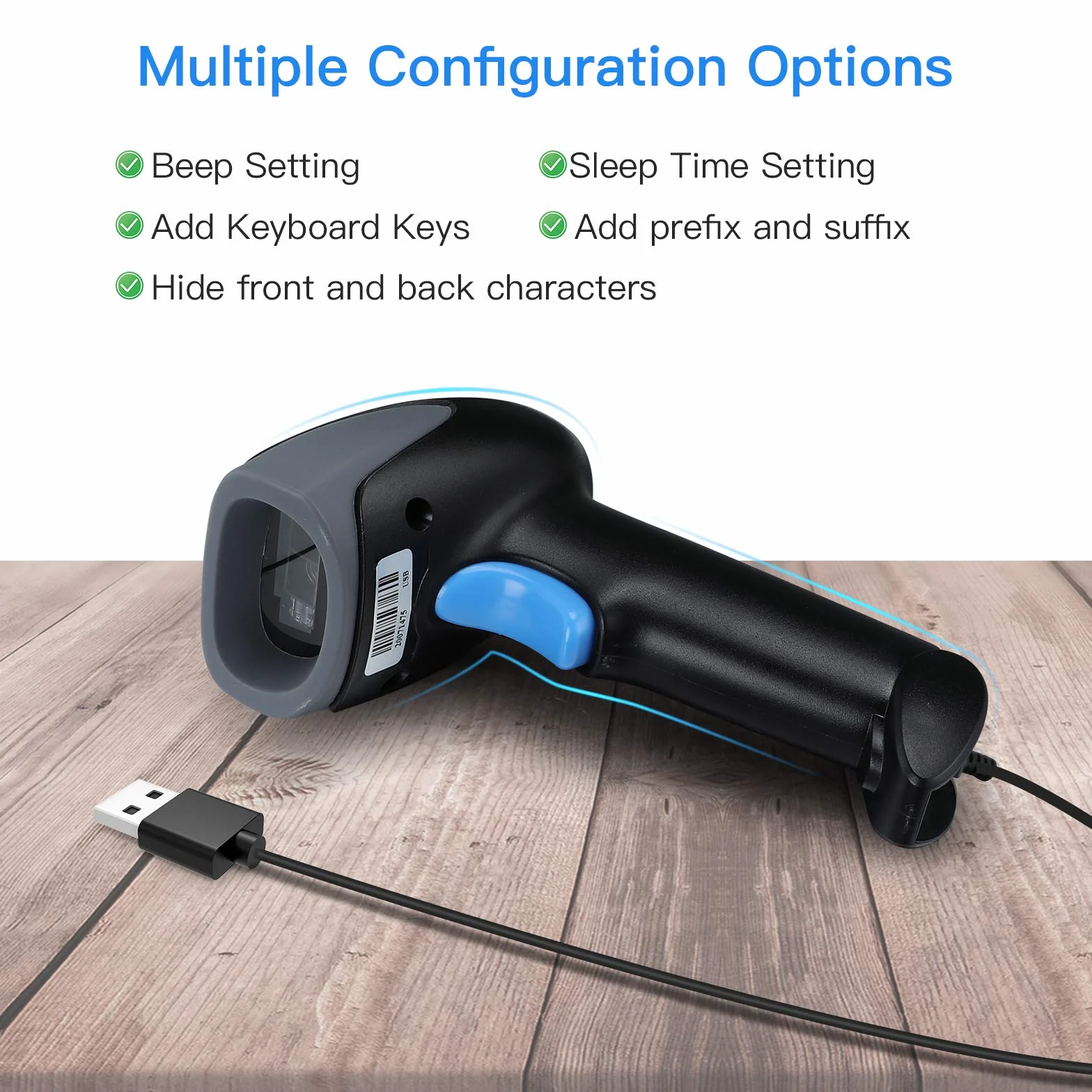 Eyoyo lettore di codici a barre 2D 1D con supporto, USB Wired QR code Barcode Scanner, scanner manuale per la gestione dell'inventario, codice a barre portatile/lettore di codici QR