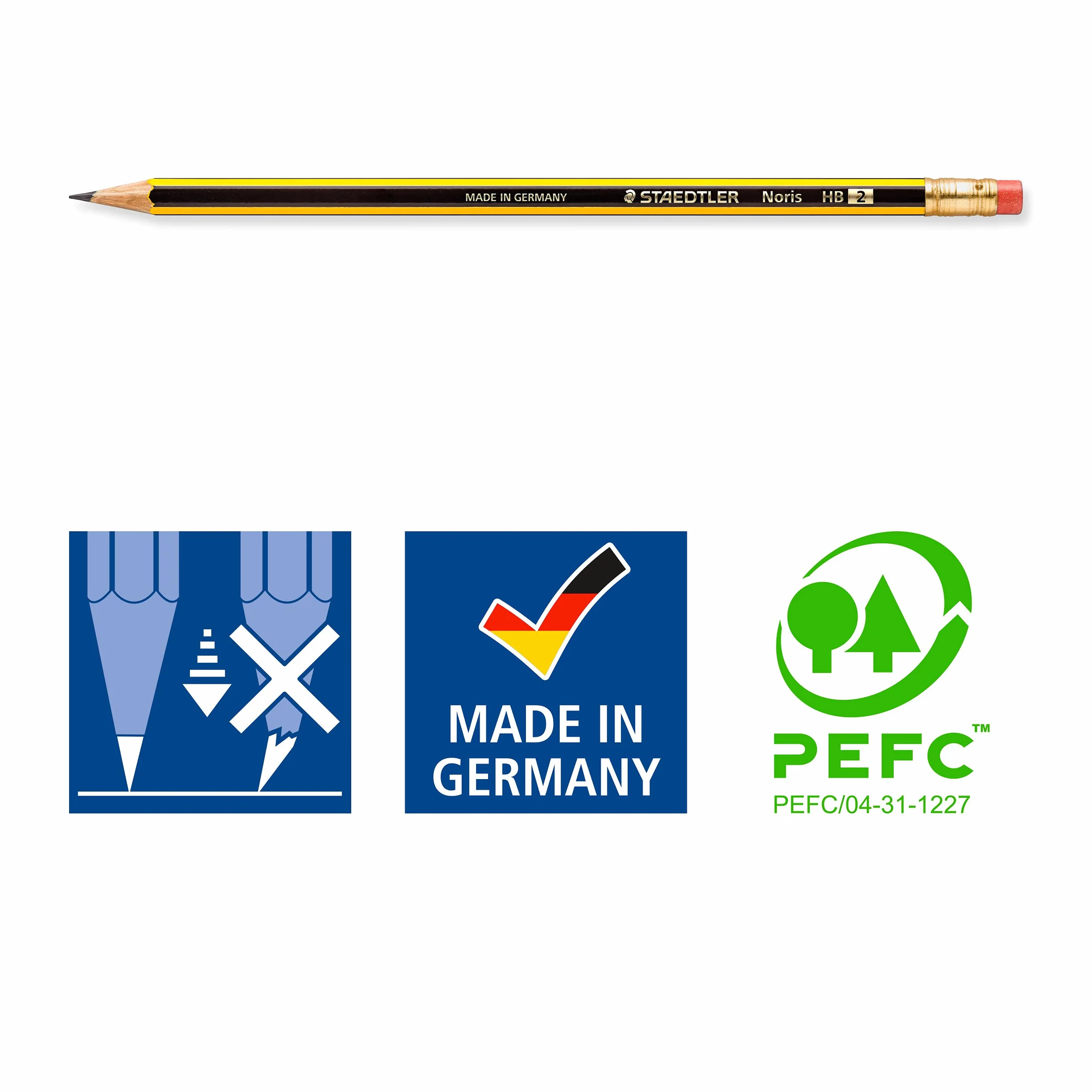 Staedtler Noris 122 Matita HB con Gomma, Confezione da 10