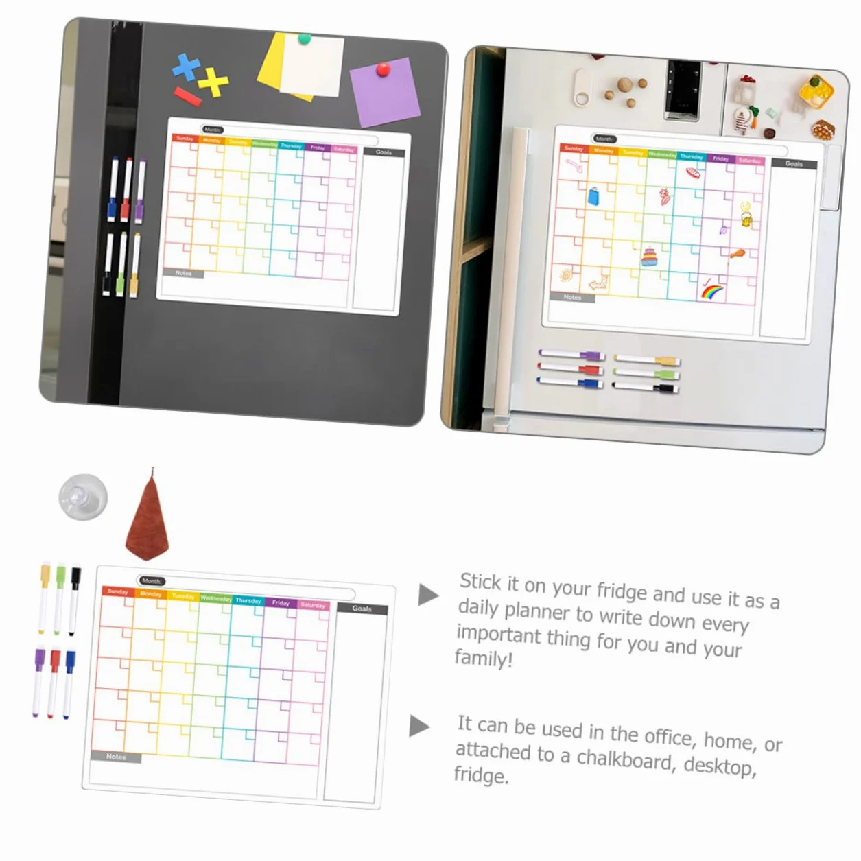 SHINEOFI 5 Set planner settimanale planning settimanale Piano settimanale asse organizzatore di armadietti mini pianificare il calendario di scrittura lista pianificazione lavagna cotone