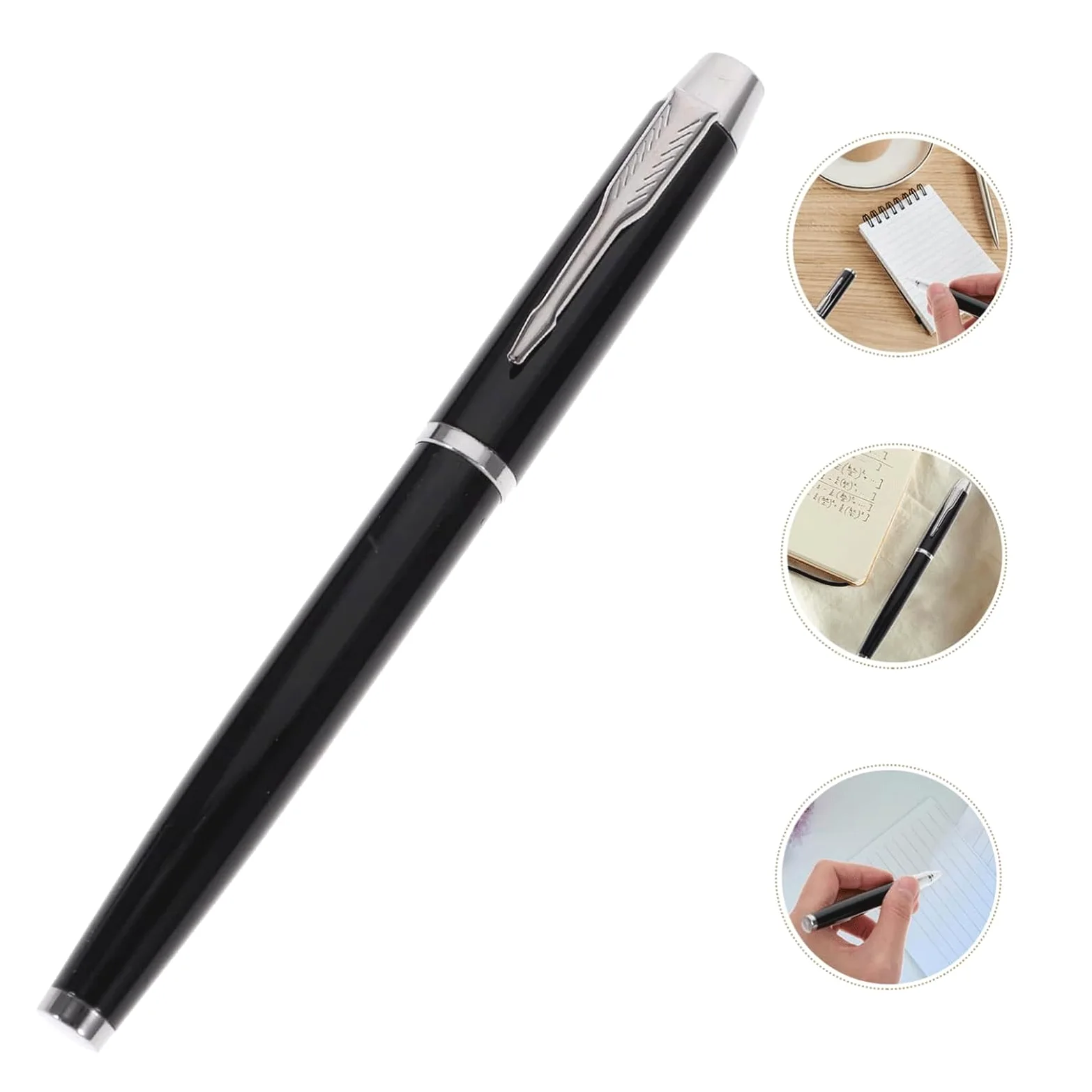 penna gel Penna a sfera in metallo con custodia, inchiostro nero, adatta for uso aziendale e in ufficio