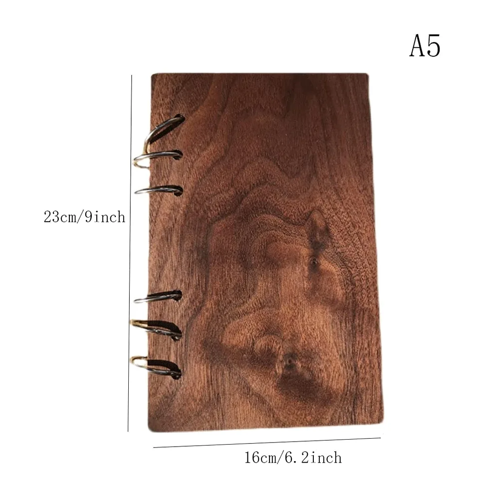 taccuini e diari Notebook in legno Binder Classic Binder Binder Handmade Wooden Wooden Cover per diario di viaggio, Art Sketchbook e notebook Taccuino (Color : Walnut, Dimensione : A5)