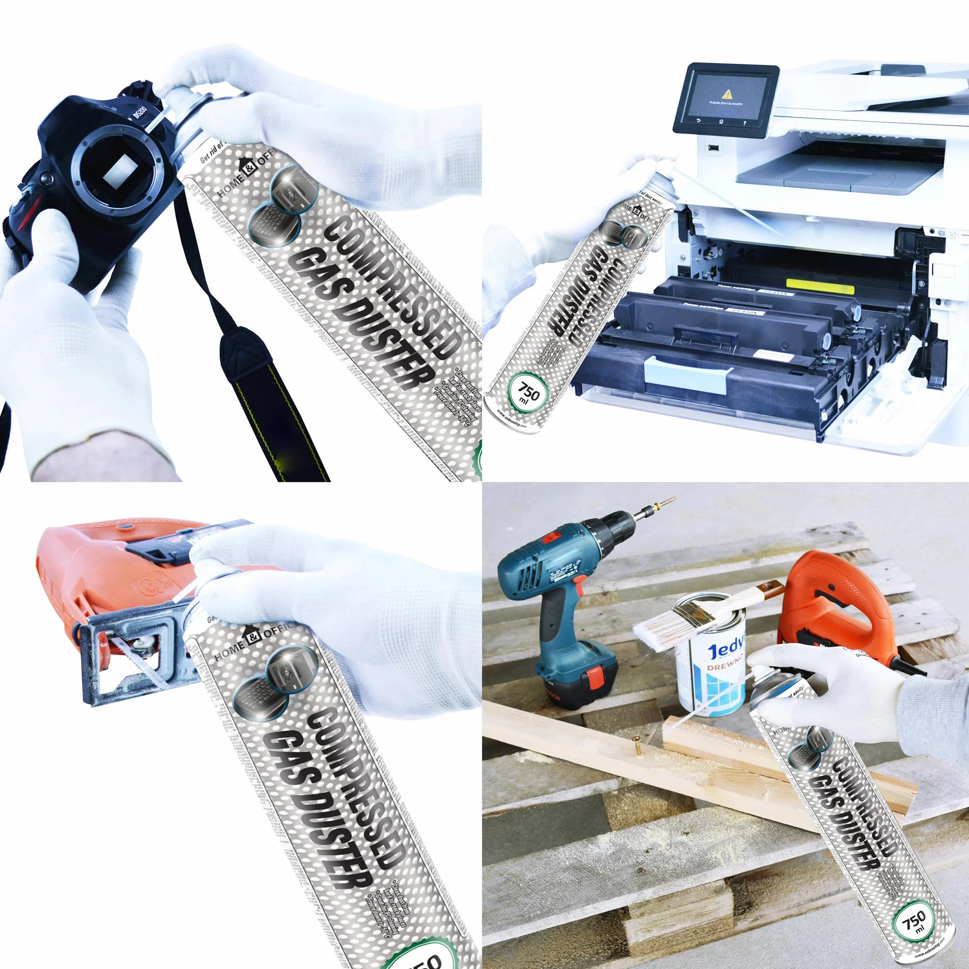 AABCOOLING 6x Bomboletta Aria Compressa Home&Office Compressed Gas Duster 750 ml -K2, Elettronica, Bombolette Spray, Spray Contatti, Aria Compressa Spray, Kit di pulizia, Foto e videocamere