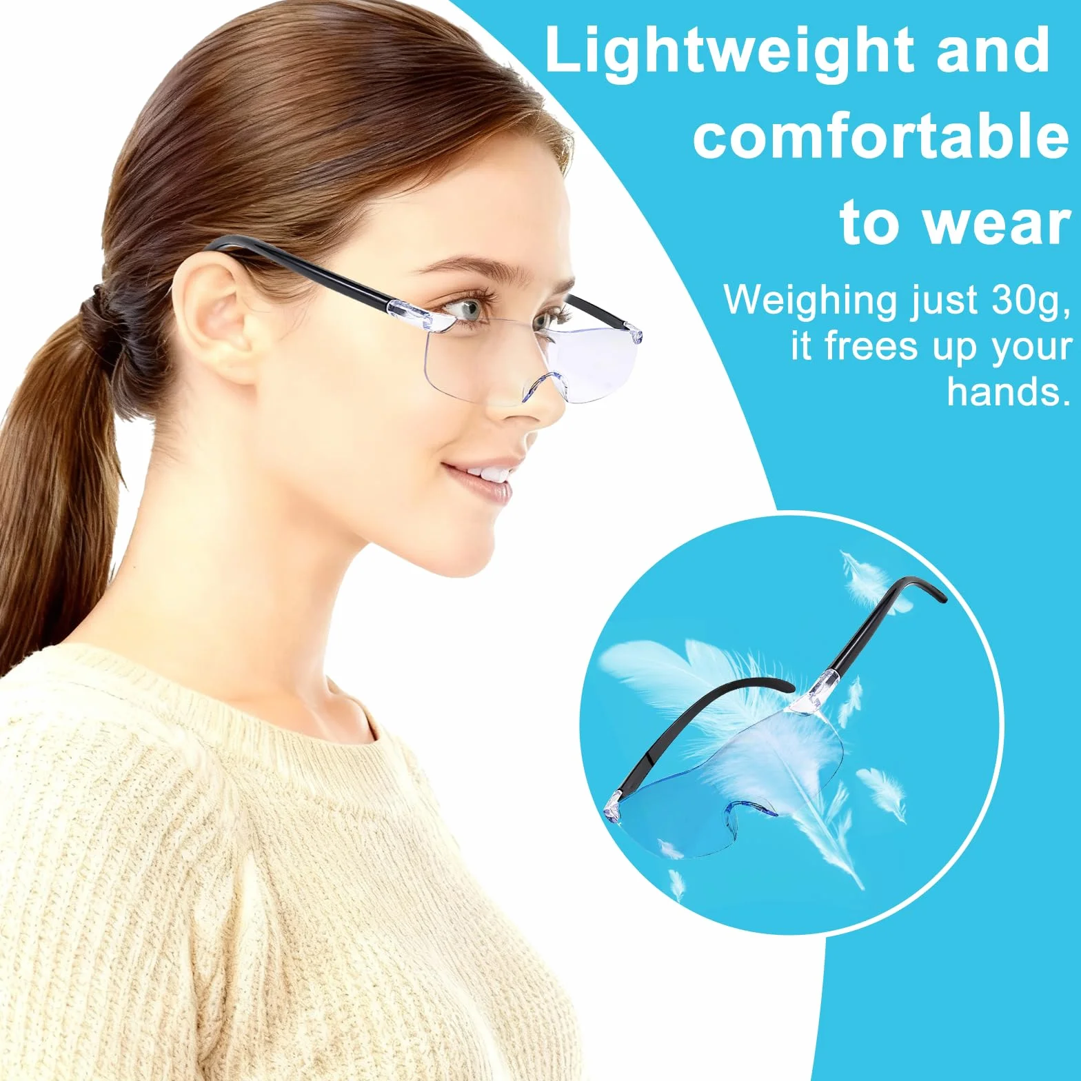 Occhiali Ingrandimento 4 Pezzi 300% 500% 800% 1000% Anti Luce Blu Lettura Lavori Artigianato