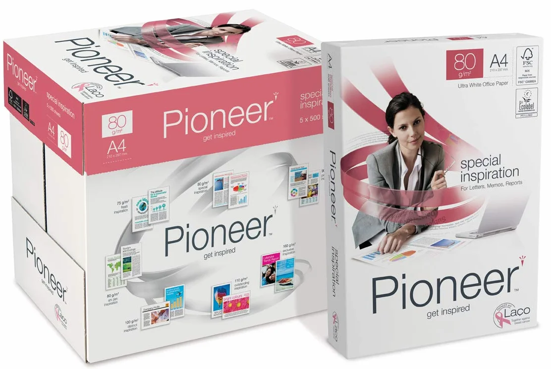 Pioneer, Formato A4, 80 gr, Confezione da 5 risme