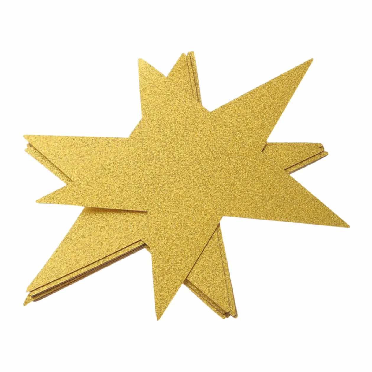 Stelle a Cinque Punte Carta Artigianale Glitter Oro 60 Pezzi per Decorazioni Fai-da-te