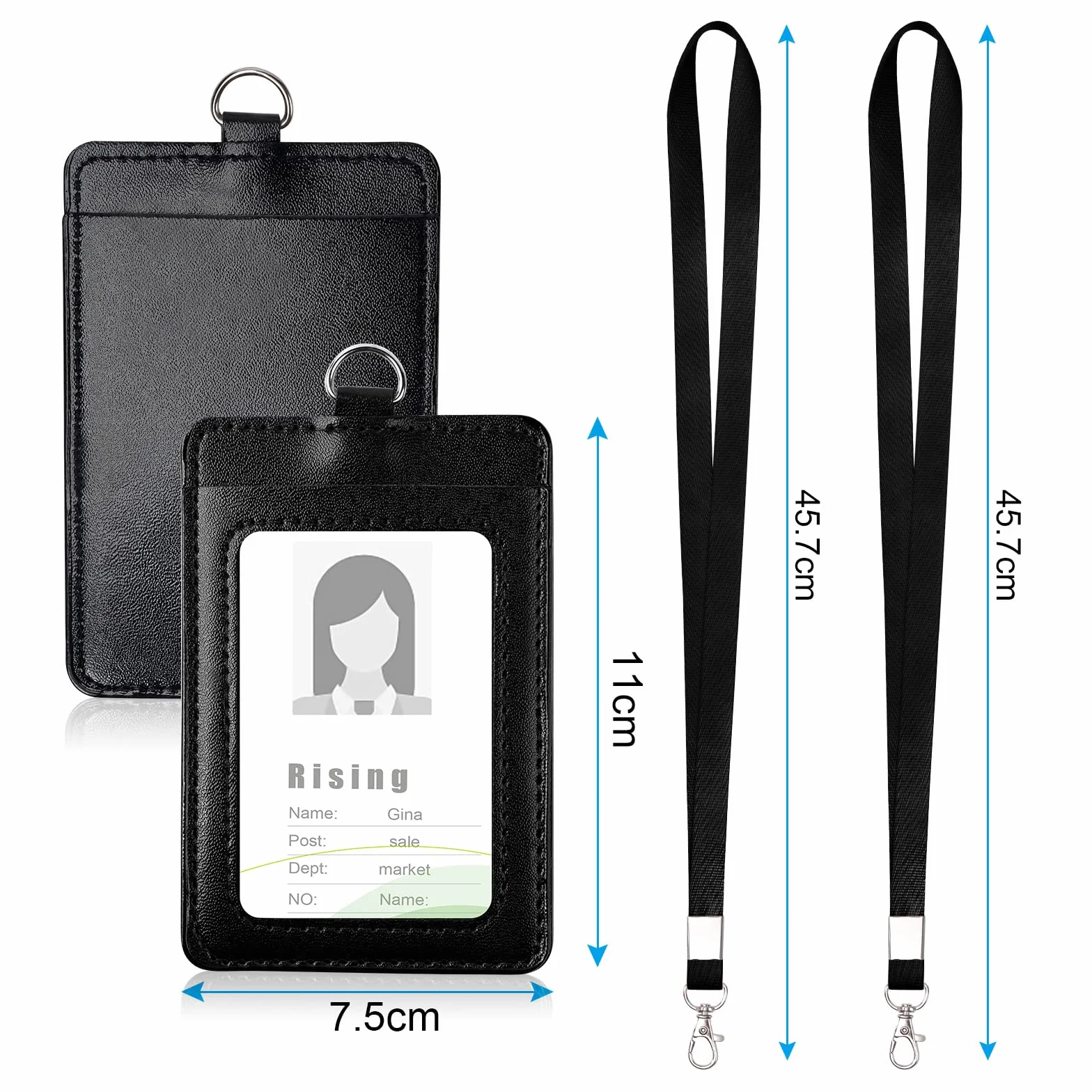Vicloon Porta Badge da Collo Tesserino Verticale con Cordino Nylon 45,7 cm Pass Identificazione Ufficio Scuola