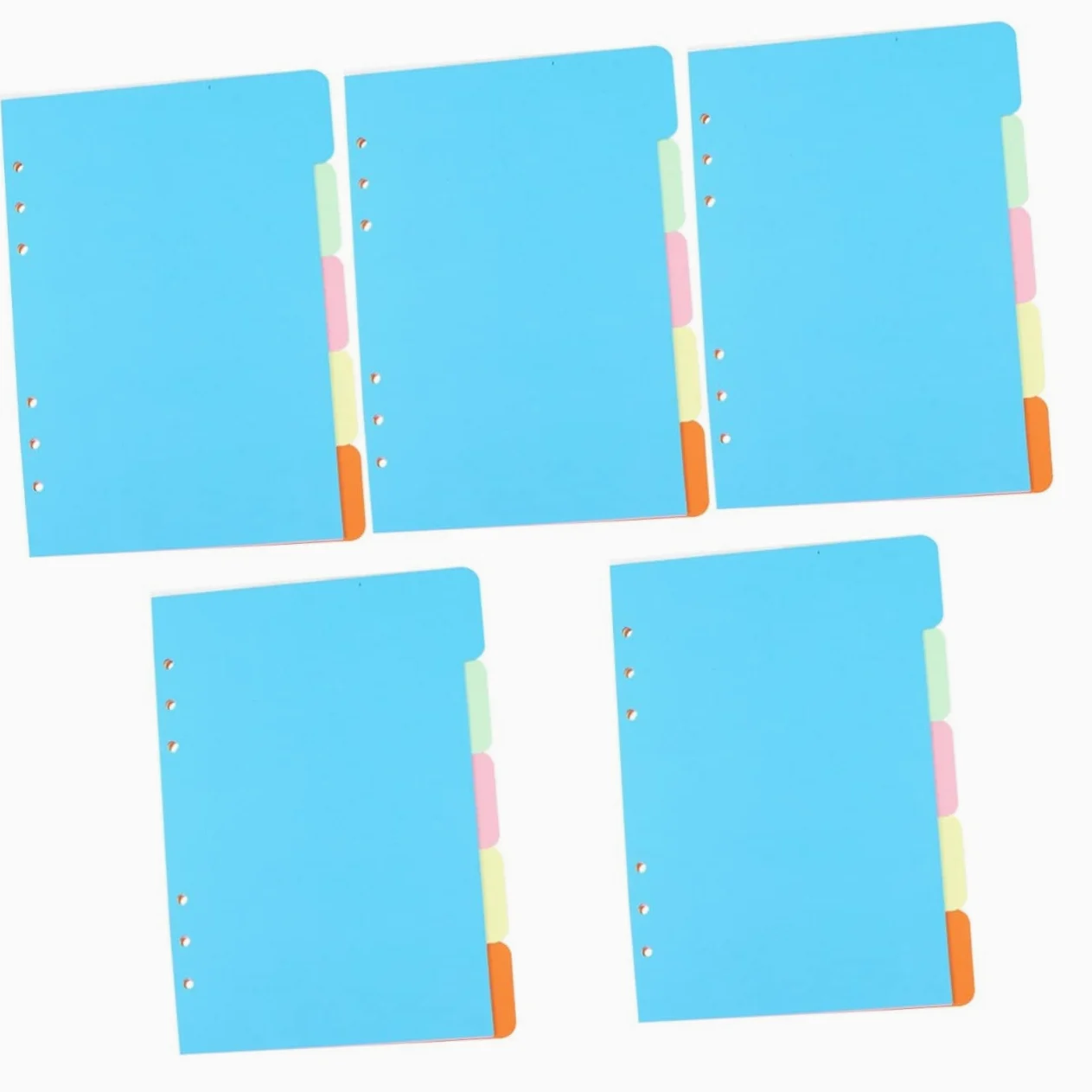 NUOBESTY 25pezzi Divisori Per Raccoglitori Punched Refill Per Scuola Organizzazione Documenti e Note Facile Usare e
