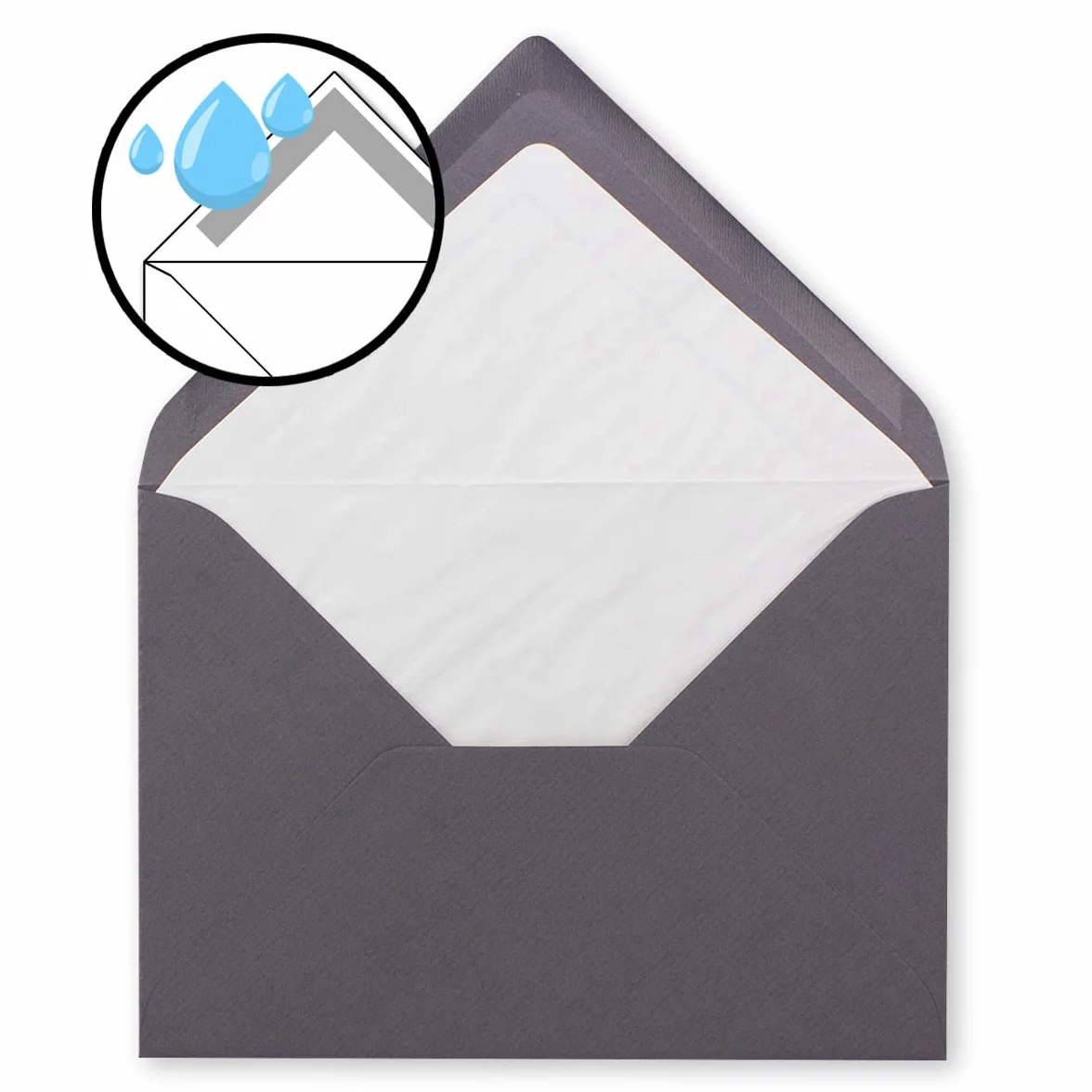 Glüxx-Agent - 1000 buste per lettere, formato DIN B6, con fodera in seta bianca, 12,5 x 17,6 cm, 100 g/m², con incollaggio a umido, senza finestra, colore: grafite