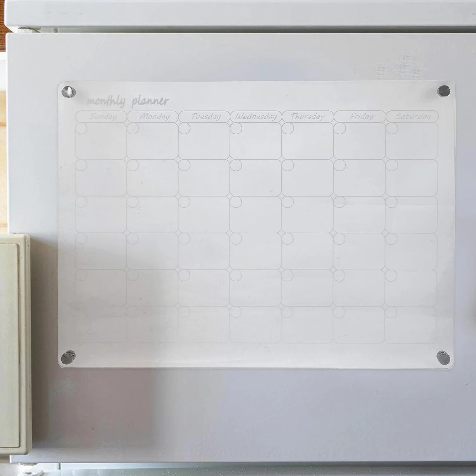 DOITOOL Calendario Cancellabile Magnetico Trasparente per Frigorifero Lavagna per Scrivere e Pianificazione dei Pasti Settimanale Organizzatore con Magnete Forte