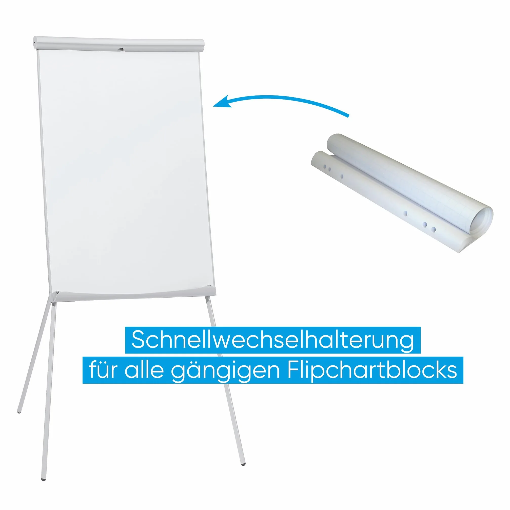 Franken - Lavagna Flipchart U-Act Modello standard, 95 x 70, 70 x 100 cm, grigio.