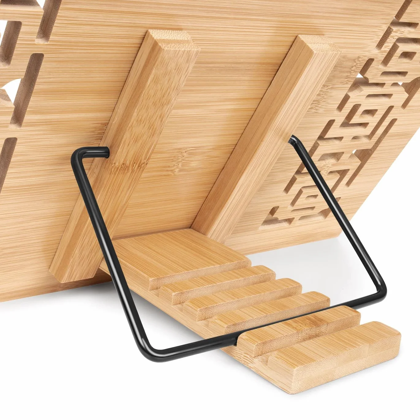 Maverton Leggio da tavolo in bambù 39cm x 24cm x 3cm regolabile