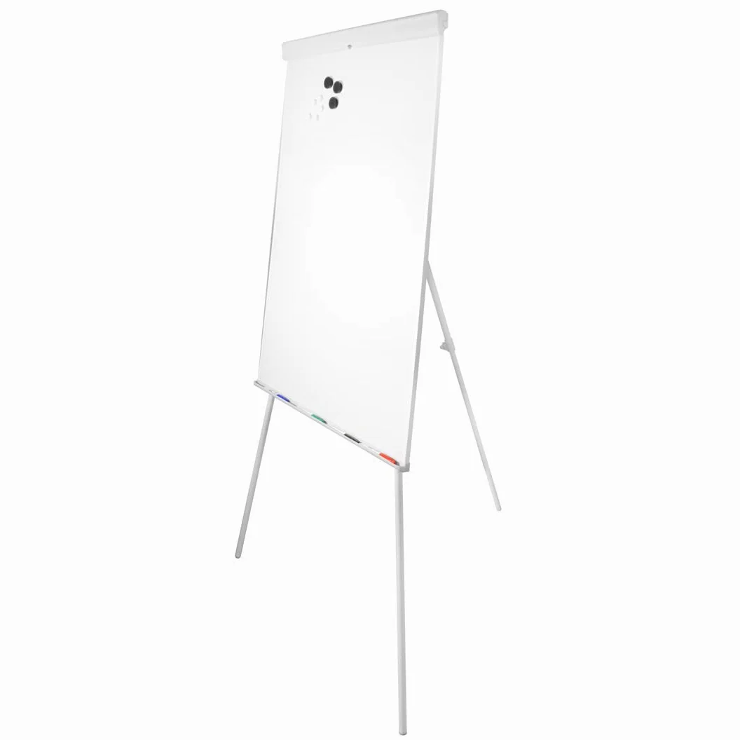 Danieli Lavagna Magnetica Scrivibile e Cancellabile con Portablocco per Fogli Mobili cm 60,5x100. Flipchart con Treppiede o con Ruote. (Con Treppiede)