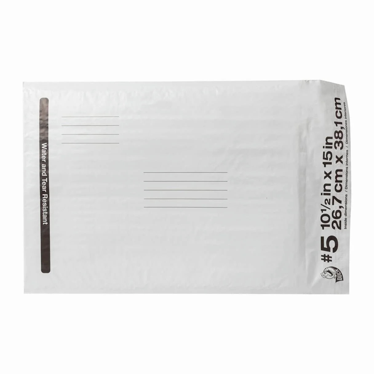 Duck Brand #5 Poly Bubble Mailer - White, 25/pk, 10.5" x 15"