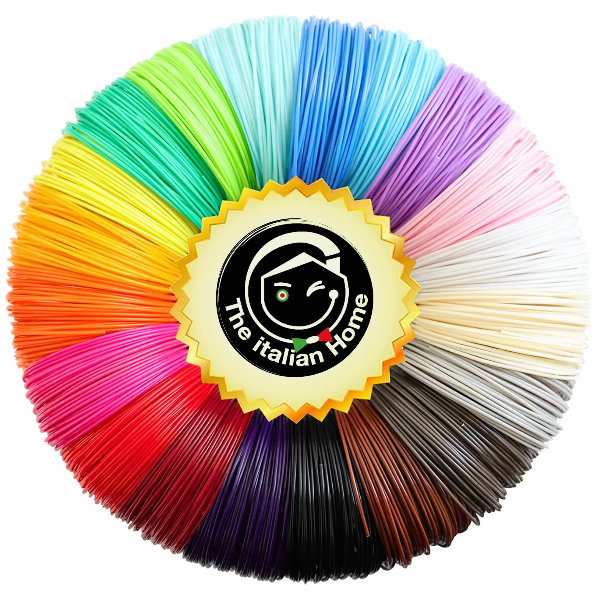 The Italian Home Fili Penna 3D 12 Colori 5M Ricariche 1.75mm Filamento Penna 3D Fluorescente