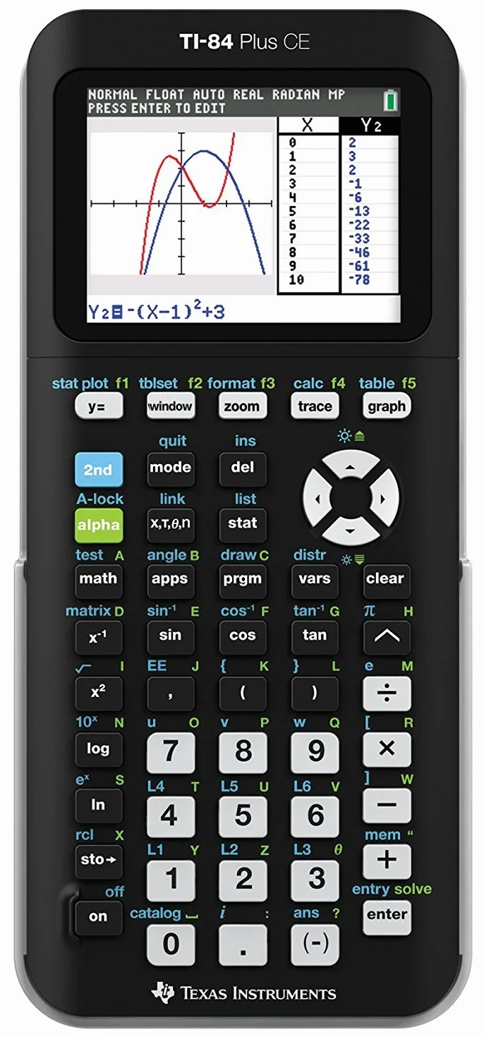 Texas Instruments TI-84 Plus - Calcolatrice grafica CE, colore nero