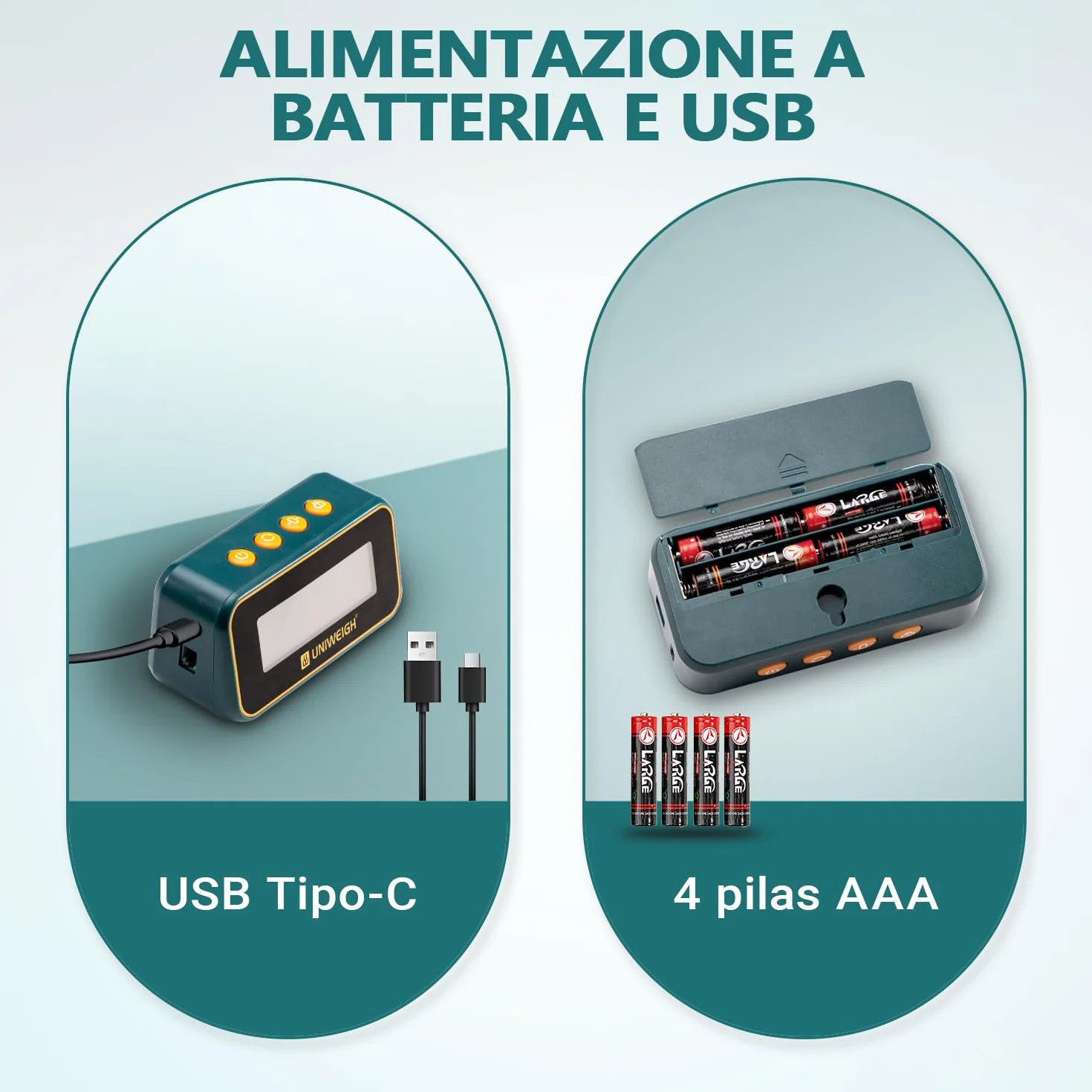 UNIWEIGH Bilancia postale digitale per pacco, 86 lb/0,1 oz per pacco-funzione di mantenimento e tara, bilancia di affrancatura, supporto pieghevole per bilancia postale, include batterie e cavo USB