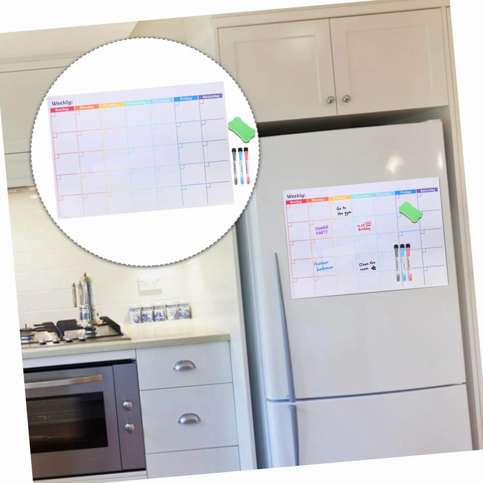Ciieeo Lavagna Da Frigo Magnetica Calendario Cancellabile Secco Pianificatore Mensile Per Lavagna Bianca Calendario Magnetico Per Frigorifero
