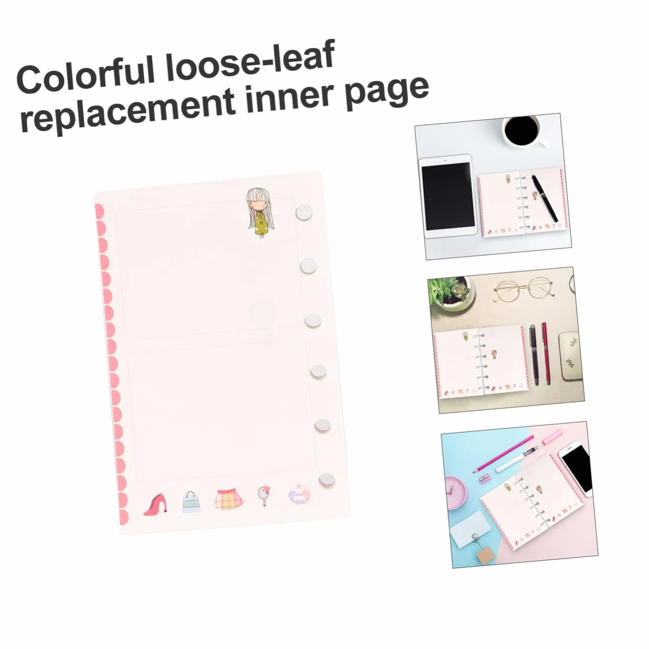 TOYANDONA 6 Anelli A7 Raccoglitore Planner Carta di Ricarica Colorato Cartone Animato