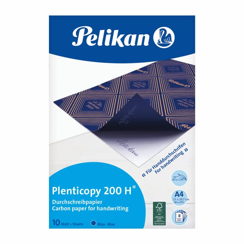 Pelikan Plenticopy 200H Carta Carbone da Ricalco 10 Fogli Blu