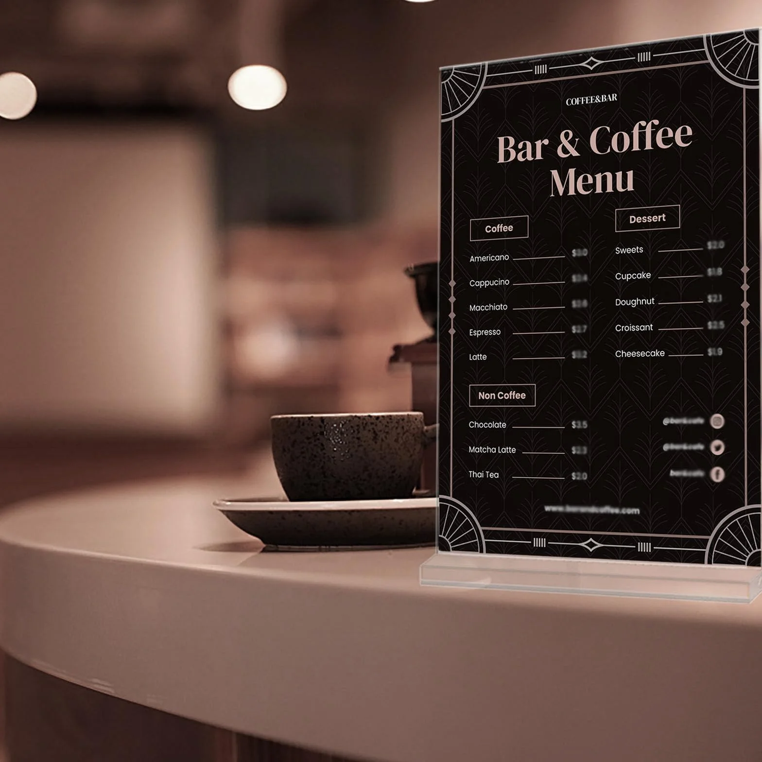 Espositore da Tavolo in Acrilico A6, Porta Menu Trasparente per Ristoranti Ufficio Menu Foto