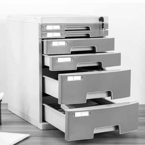 Questo Contenitore Portadocumenti con Serratura è Un Organizer da scrivania Portatile per Fogli A4, Documenti, Forniture per Ufficio, Posta e cancelleria, con cassetti Multipli per riporre o