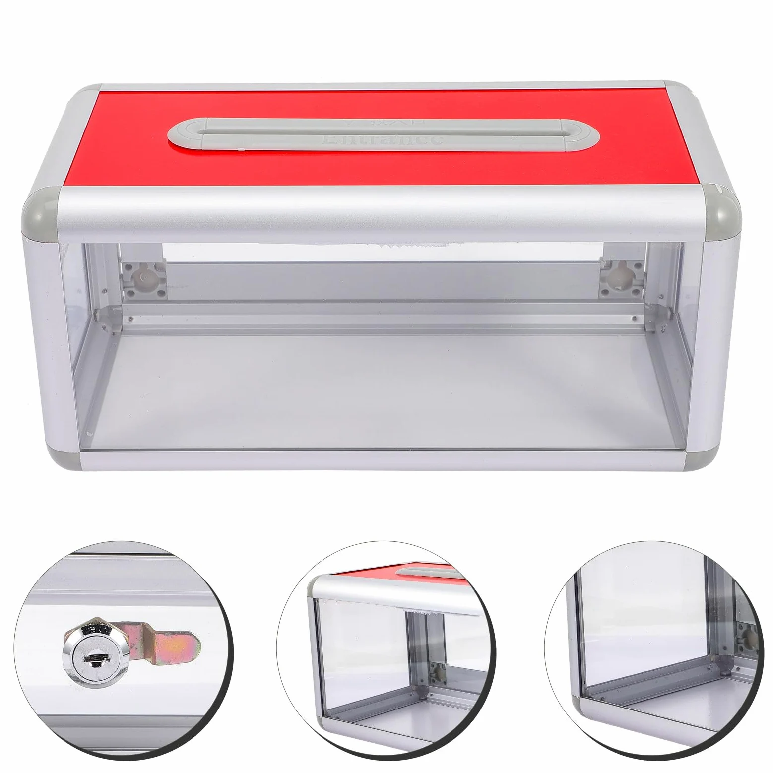 Porta Biglietti da Visita Serratura da Tavolo, Scatola Portaoggetti per Ufficio in Materiale Resistente, Custodia per Schede da Conferenza e Riunioni, Accessorio per Organizzare