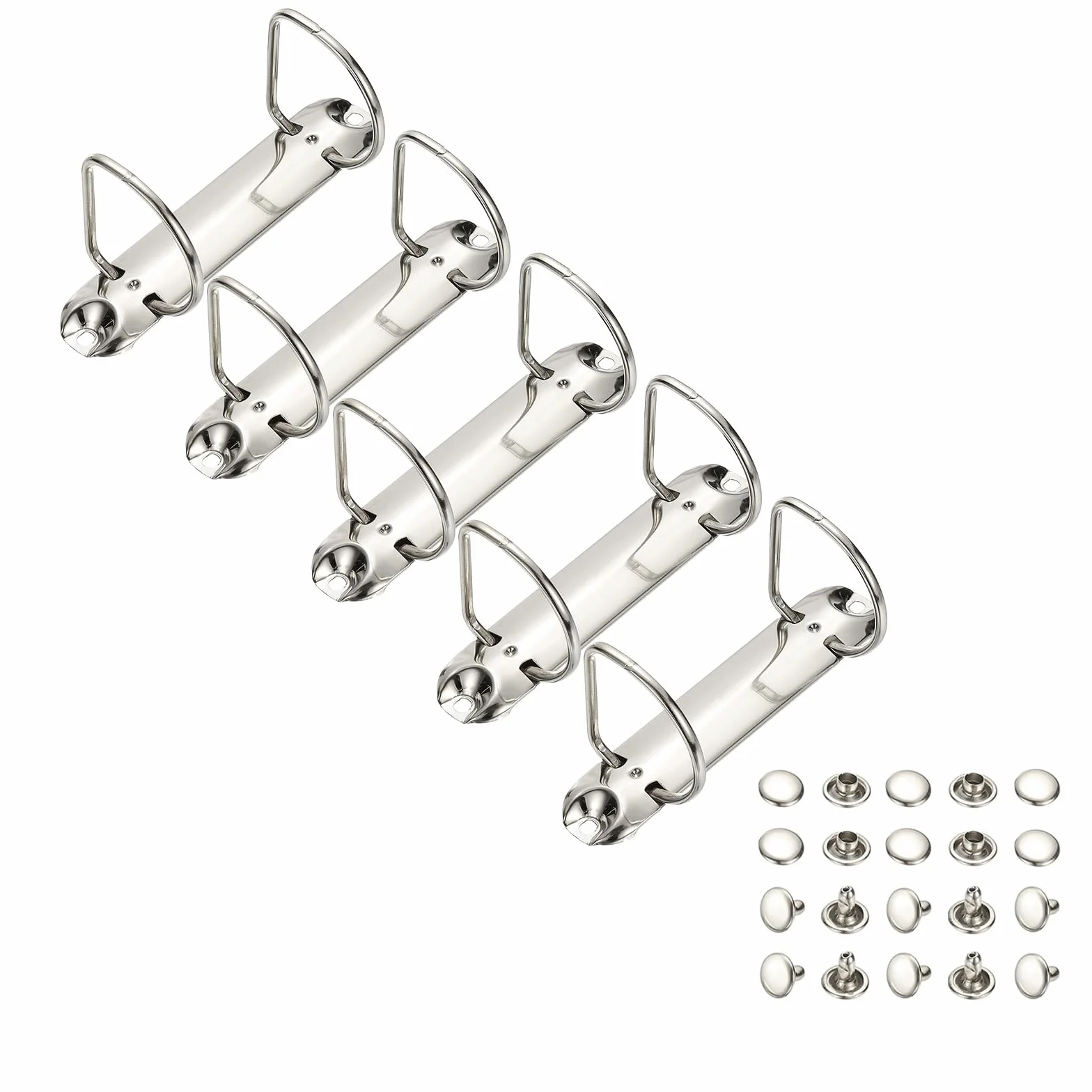 PATIKIL B7 2 Anelli Meccanismi Raccoglitori, 5 Set 1.77" Anelli D Sostituzione Raccoglitore, 26mm Argento