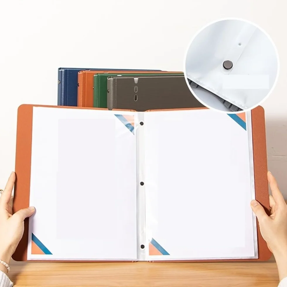 Ampie applicazioni 5 cartelle portadocumenti A4 da 80 pagine con inserti trasparenti, for documenti di dati, forniture for ufficio(Grijs)