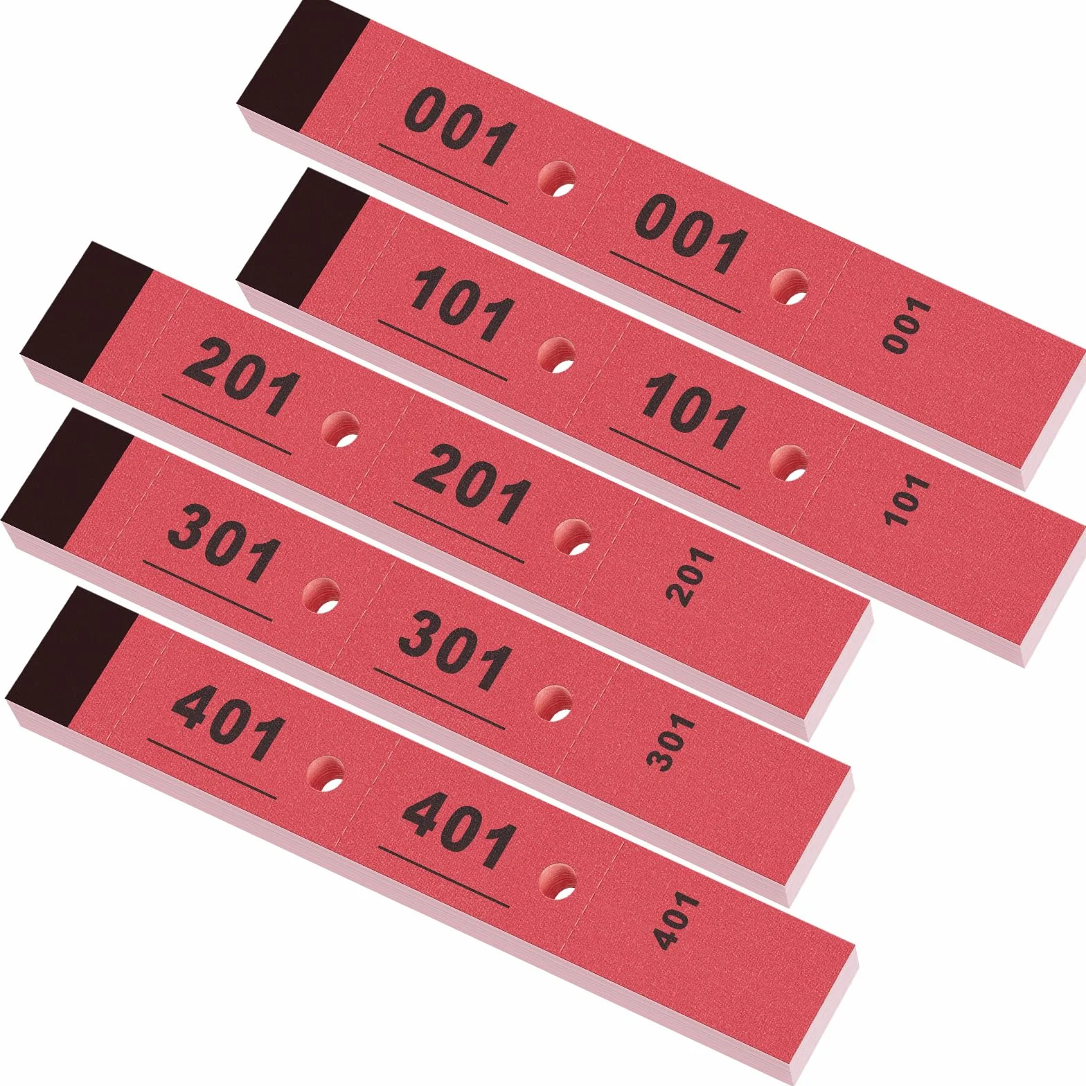 Nezyo Biglietti Numerati da 1 a 500 Per Guardaroba, Sartoria, Calzoleria, Lavanderia a Secco, Reception, Gala (Rosso)