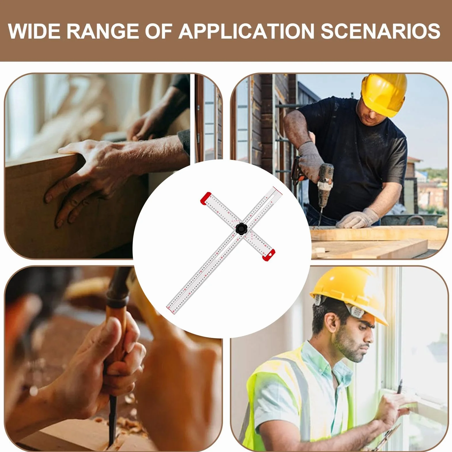 Strumento – Righello angolare combinato – Righello quadrato di precisione | a T, in lega di alluminio, righello per la misurazione della scrittura e architetto per la lavorazione del legno e la casa