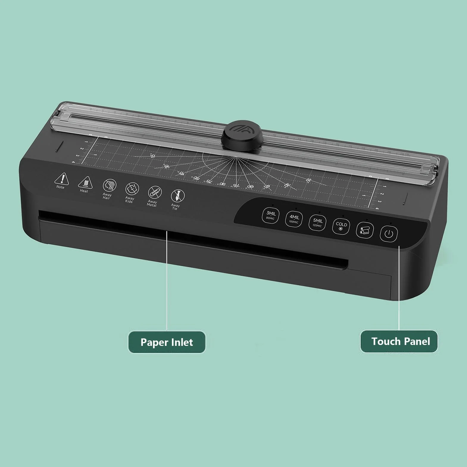 Plastificatrice A4, con Pulsante ABS One Touch, Pulsanti Touch All'avanguardia, velocità 320 Mm/min, Compatibile con Formati A4 a 3 Pollici, Accessori Plastificatrice (Spina