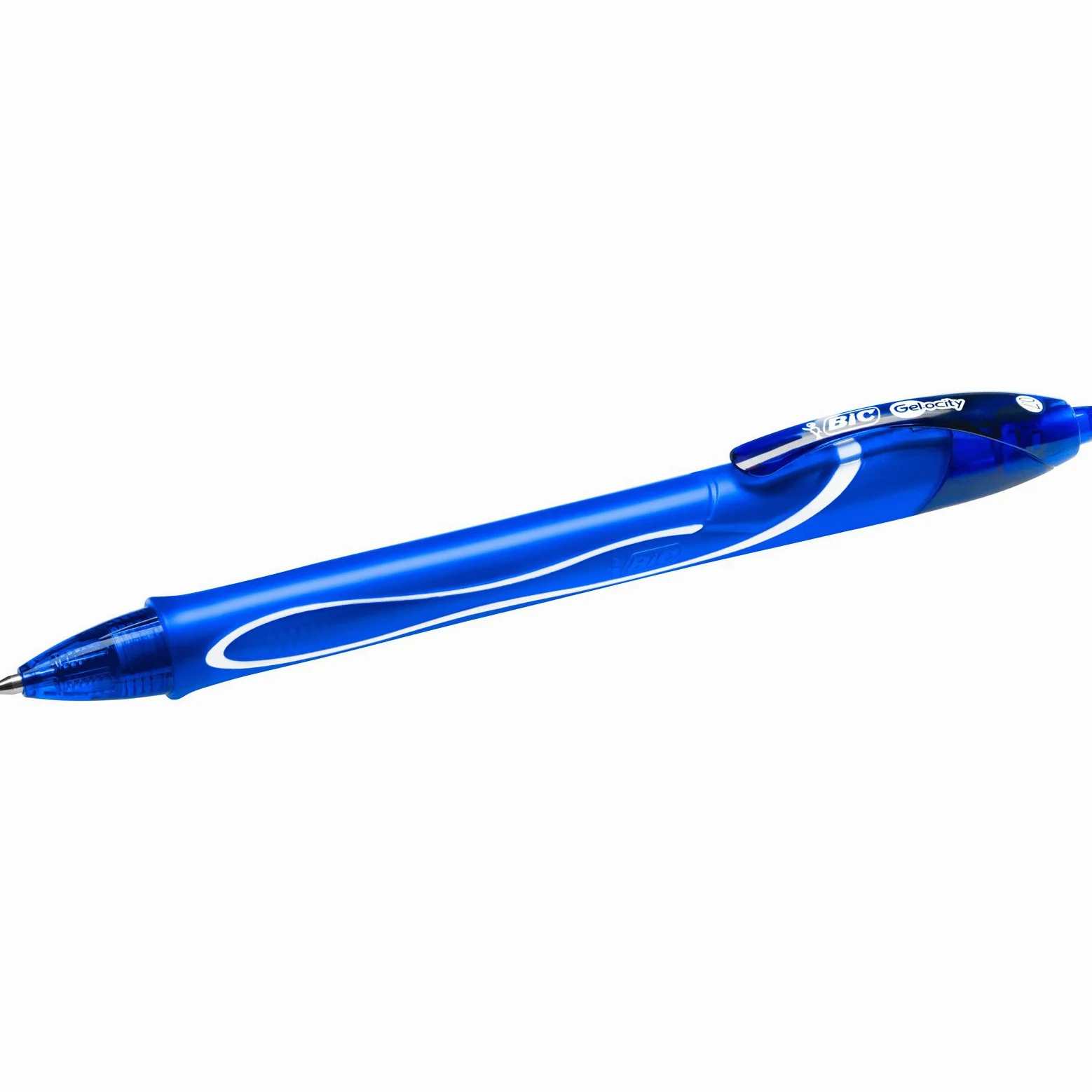 BIC Penne Nere Gel, Gel-ocity Quick Dry, Punta Media (0.7 mm), Confezione da 12 Penne + Quick Dry, Colore Blu, Punta Media (0.7 mm), Scatola da 12