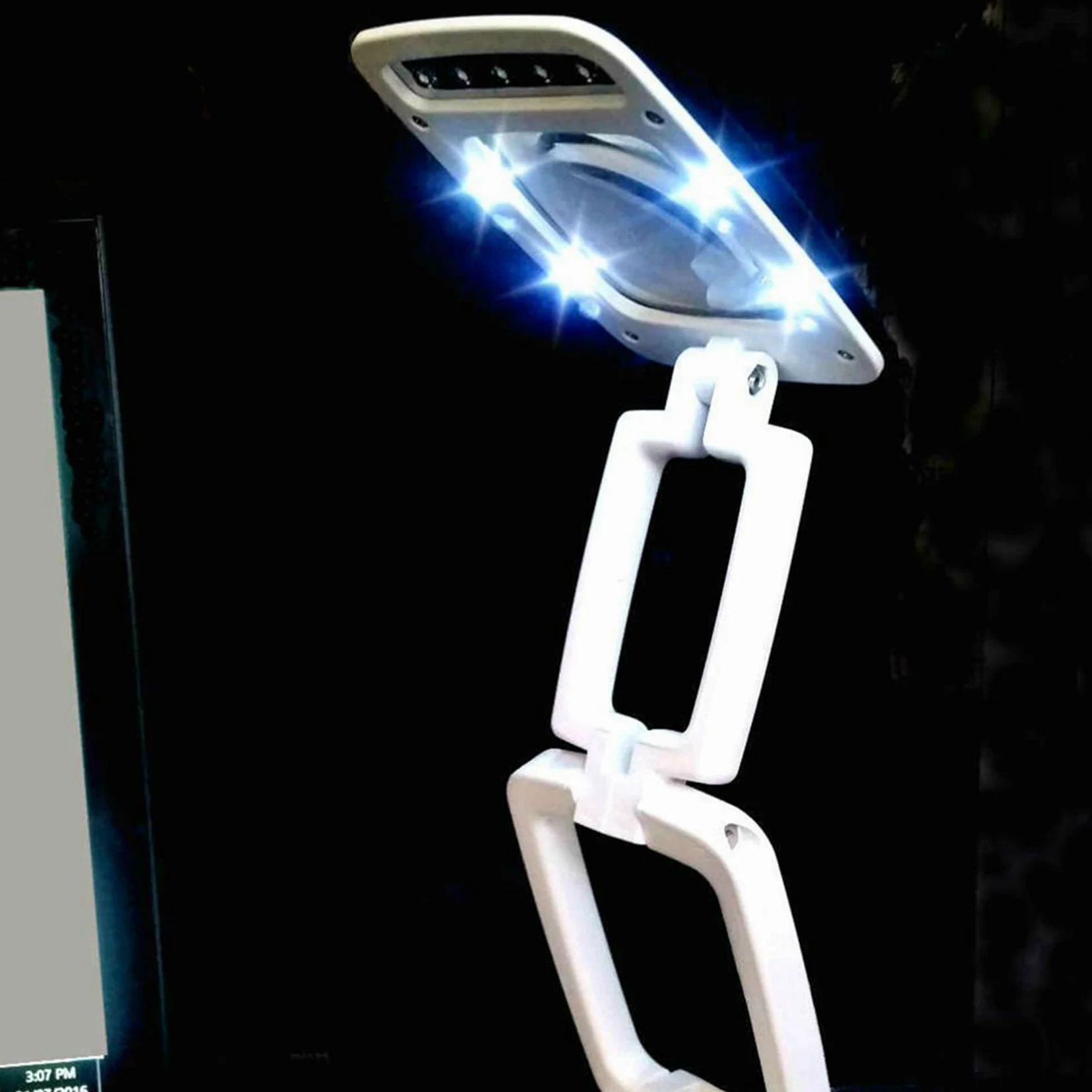 3pz Lampada da Tavolo Illuminata con Lente D'Ingrandimento con Luce Sul Supporto，Lente di Ingrandimento Tascabile Portatile con Visiera Pieghevole 3X per Lettura，Hobby