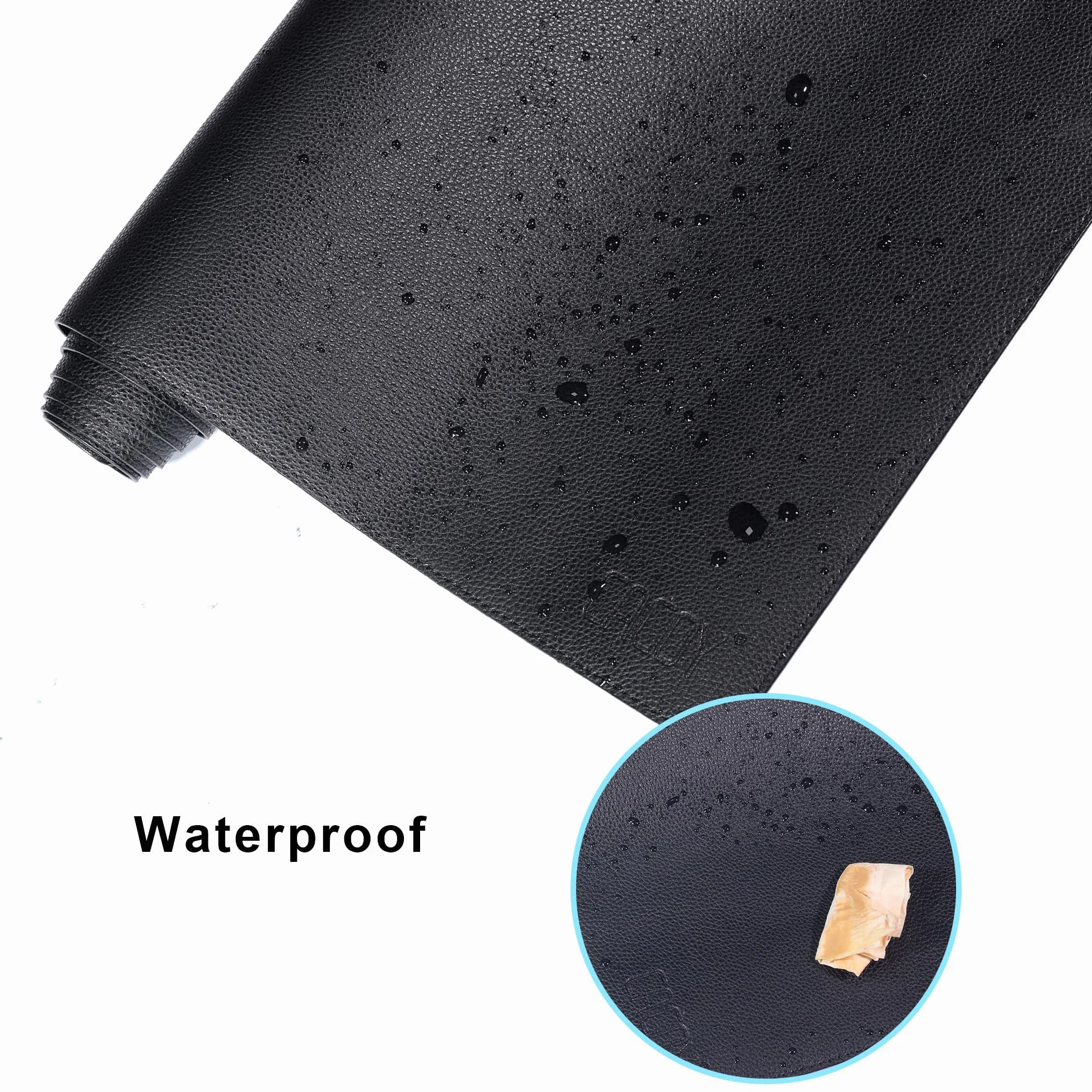 Cacoy Tappetino per Scrivania in Pelle PU 1200x800 mm Impermeabile, Grande Tappetino da Tavolo per Ufficio e Casa (Nero)