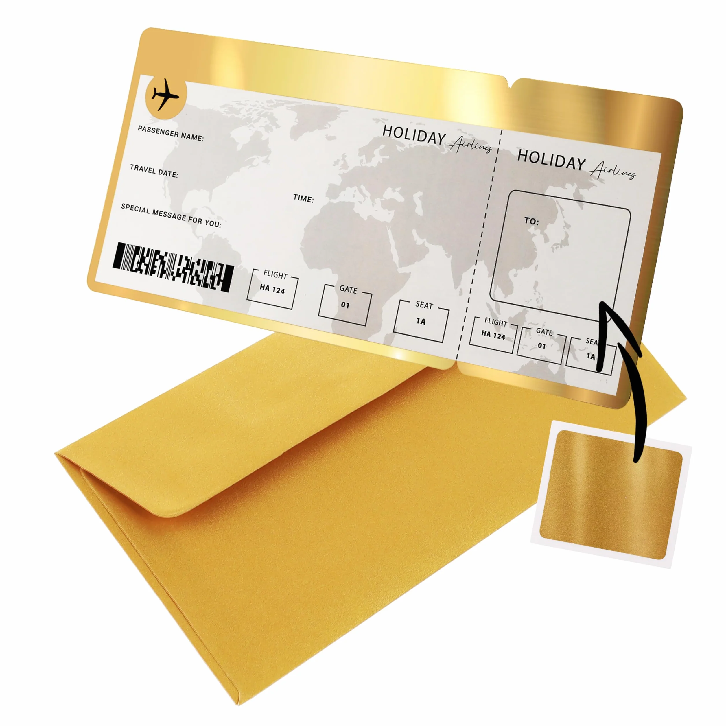 CraftWerk Biglietto aereo con superficie da grattare – Passaporto imbarco regalo personalizzato per donne