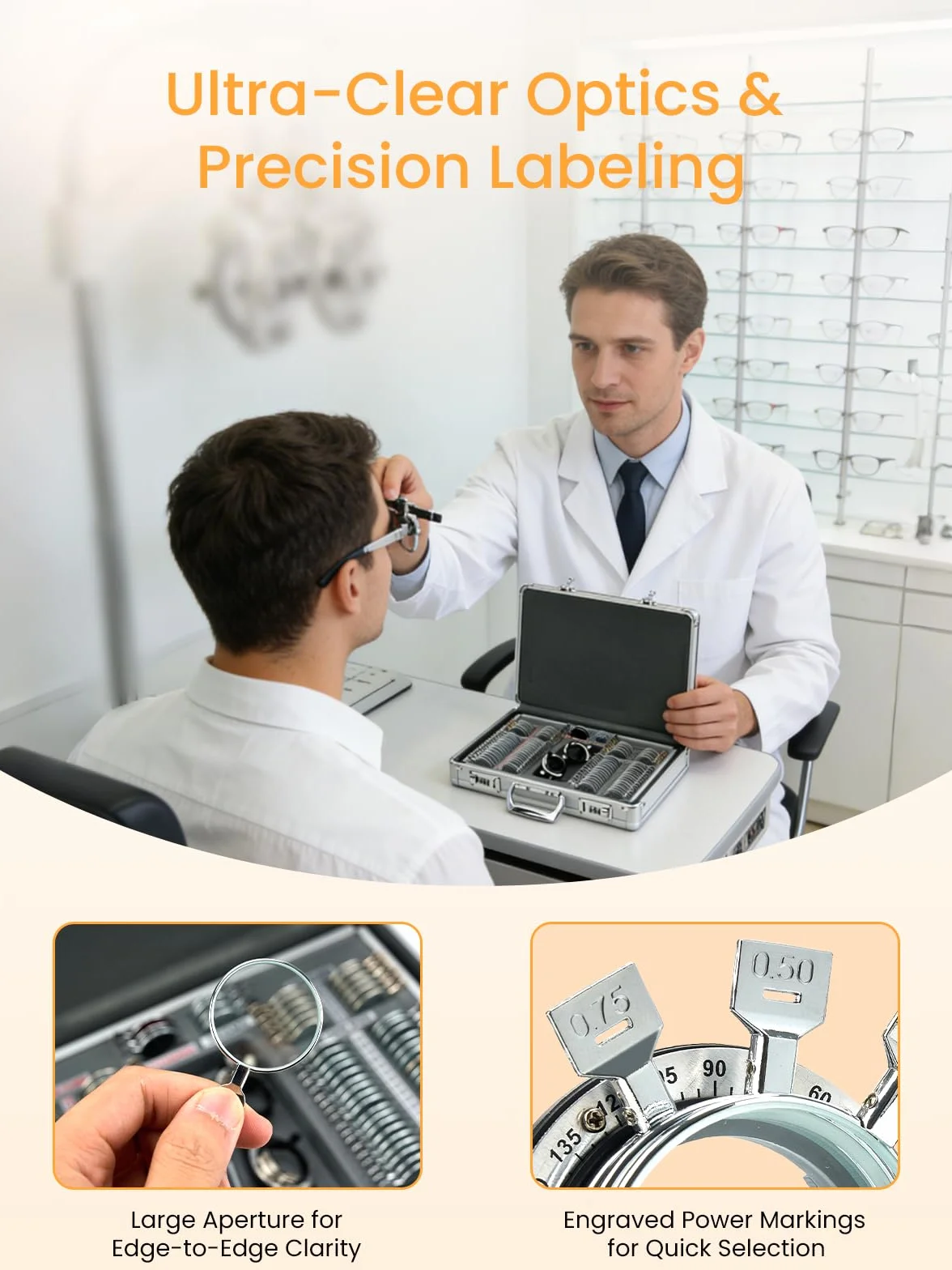 104 Trial Lens Set Optometria Attrezzatura Ottica Trial Lens Set Case Free Trial Frame JS-104