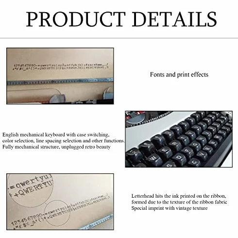 Macchina da scrivere manuale – macchina da scrivere meccanica vintage per casa ufficio studio scrivania – stile retrò portatile per scrittori