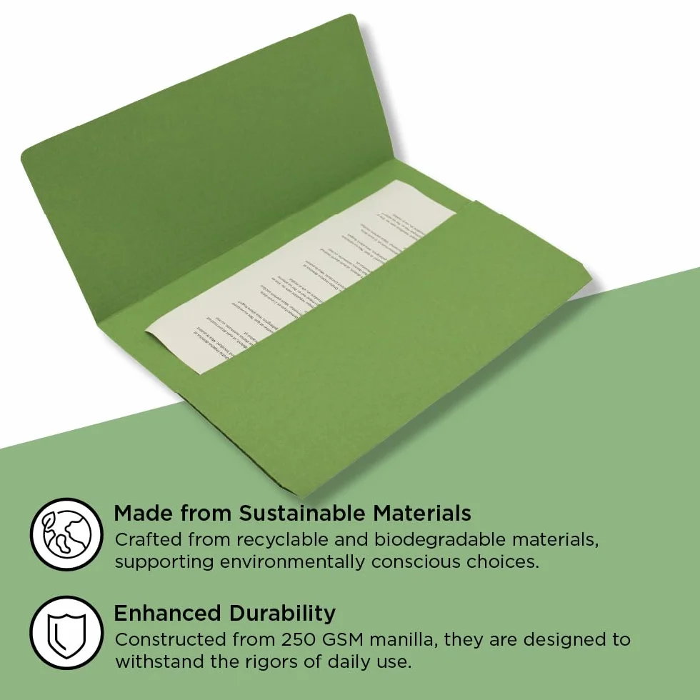 Exacompta Guildhall Cartellina portadocumenti, 345 x 245 mm, 250 g/m², verde, confezione da 50