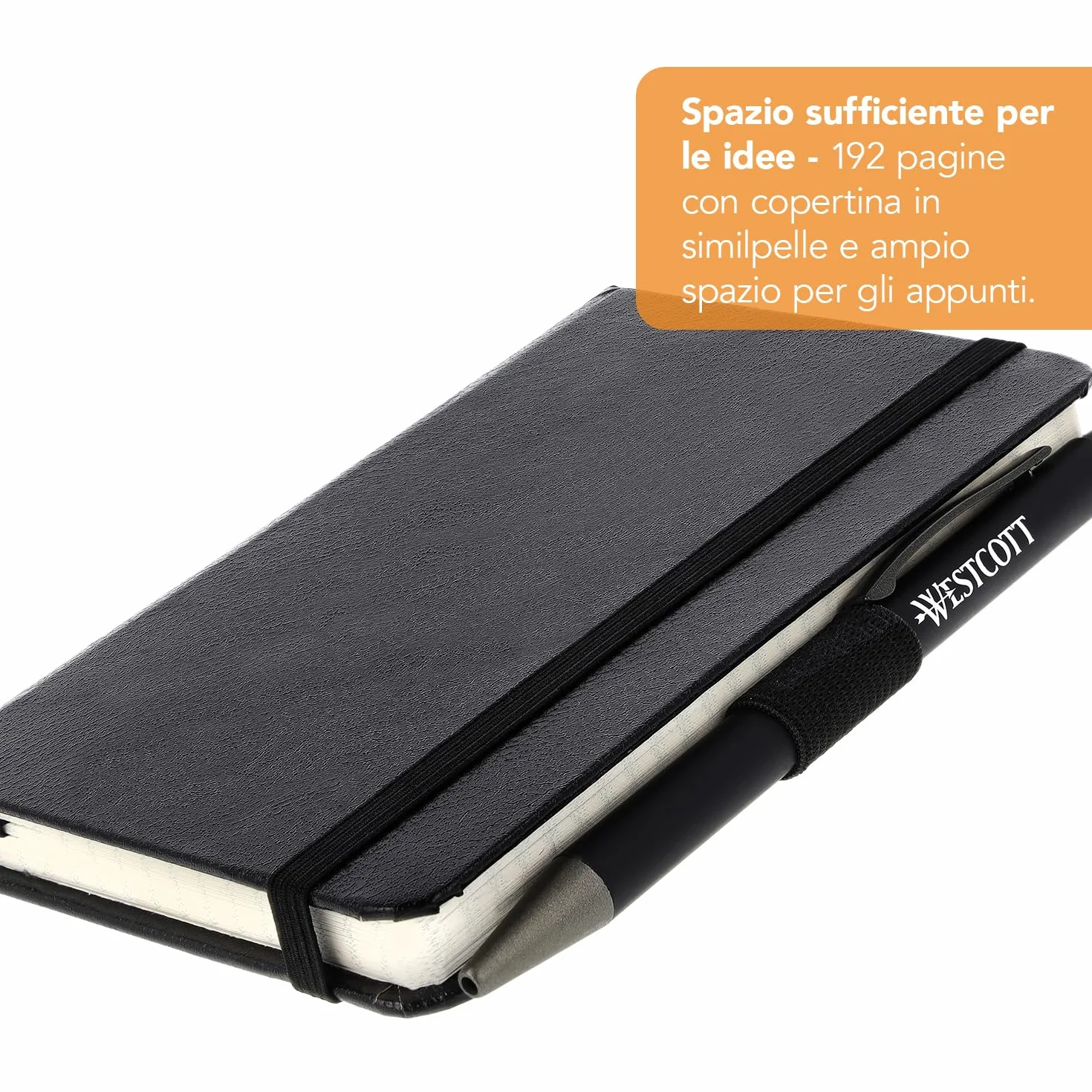 Westcott Taccuino A6 Quadrato Copertina Rigida 192 Pagine Carta FSC 80 g/m²