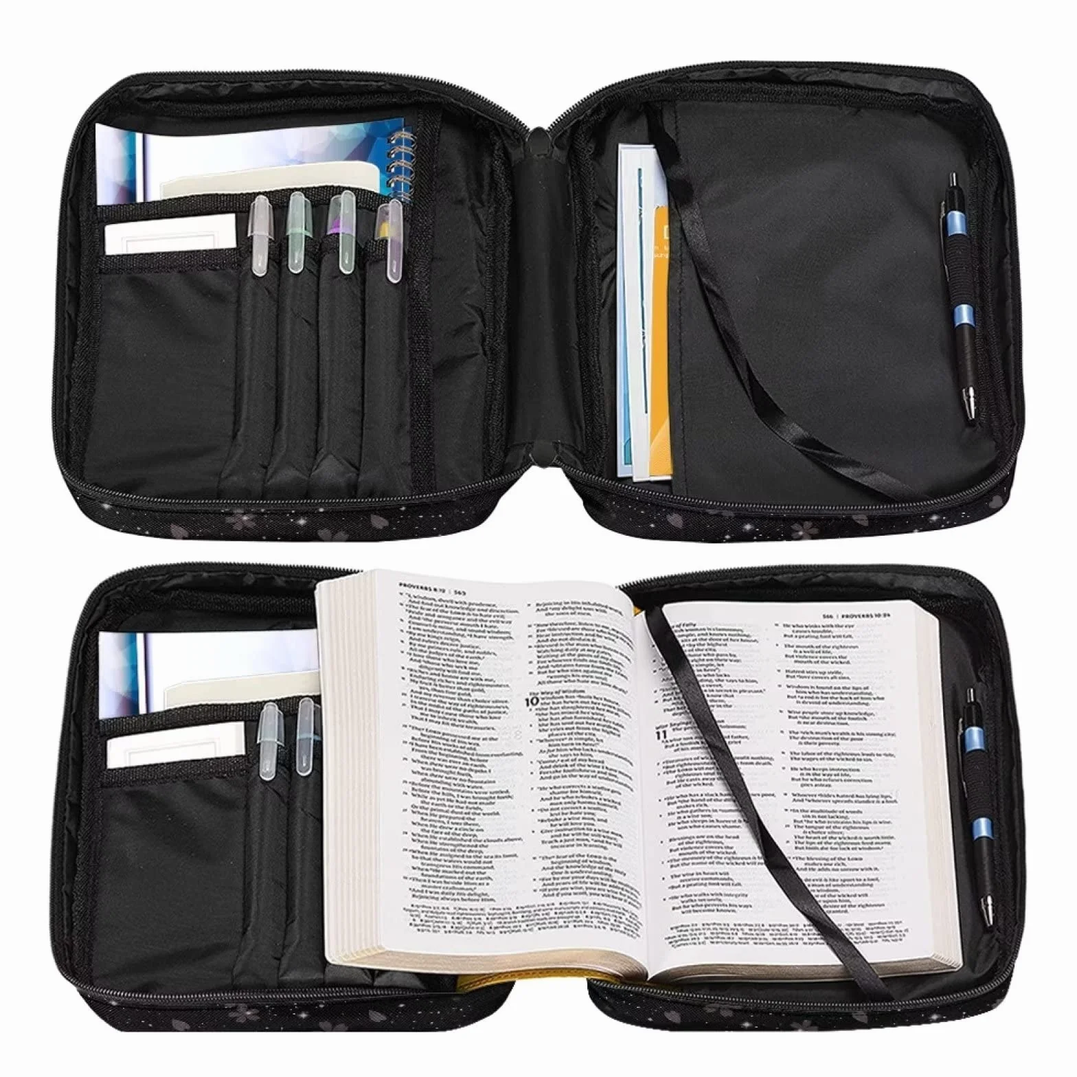 Custodia biblica da donna con tracolla e tasca con cerniera