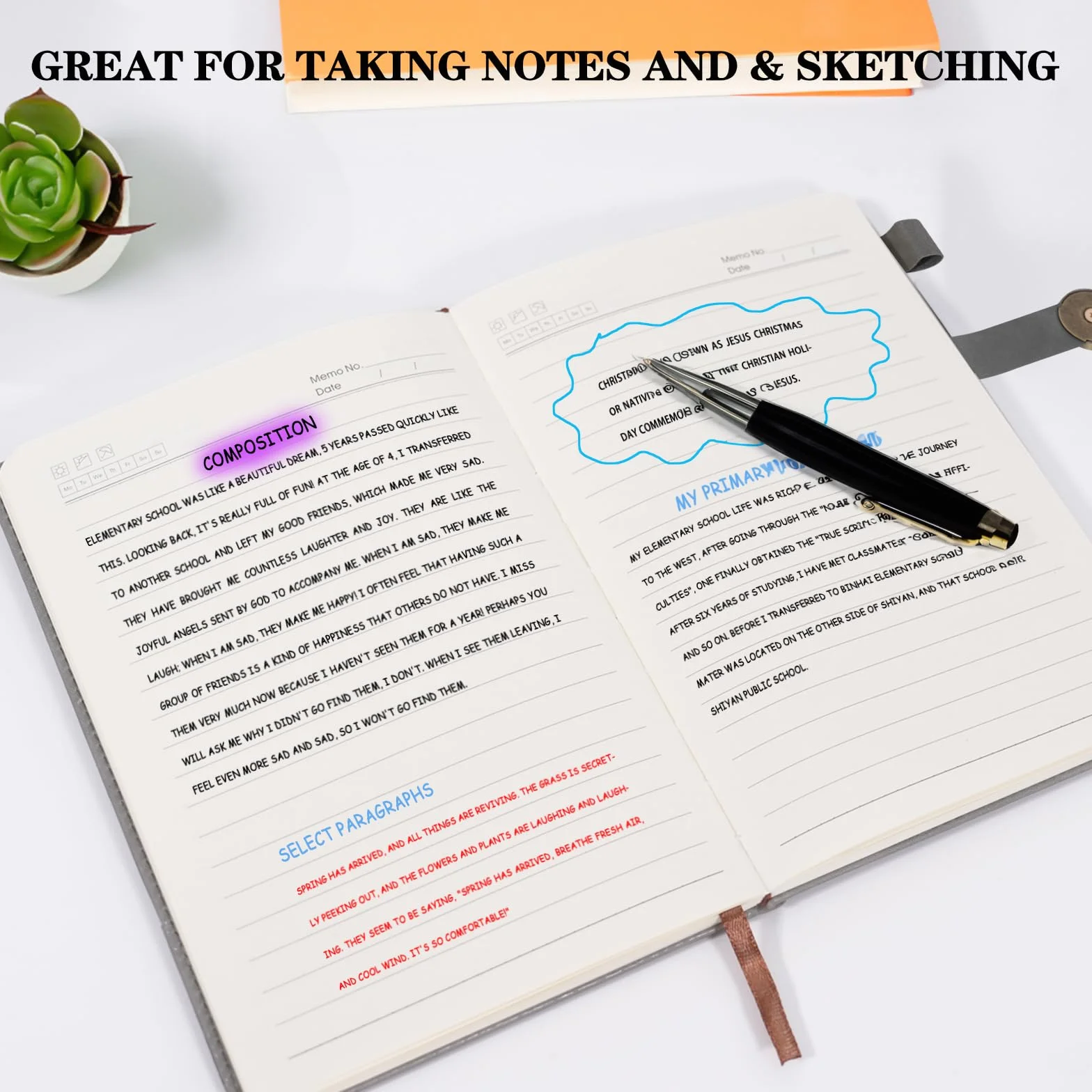 Quaderno con righe di 200 pagine, quaderni per donne e uomini per prendere appunti e scrivere, formato A5 5,9 '' x 8,5 '', formato B5 6,9 '' x 9,9 '', grigio.
