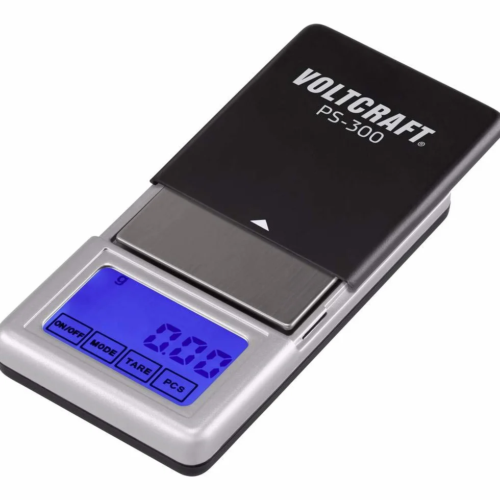 VOLTCRAFT VC-8912595 PS-200 Bilancia tascabile Portata di peso (max.) 200 g, leggibilità 0,01 g, funzionamento a batteria Nero, Argento