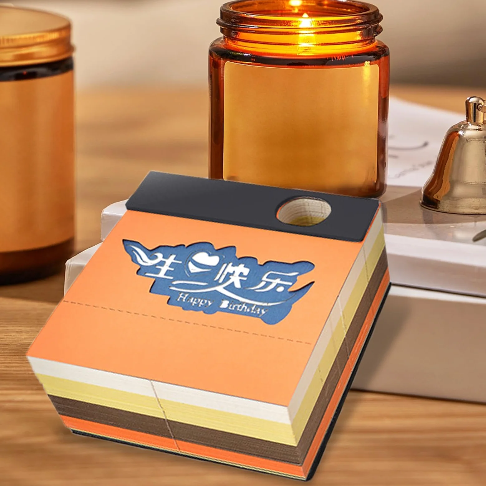 Blocco note 3D, adesivo con motivo vintage, per incisione, multiuso, vintage, per ufficio, Natale, Pasqua, scrivania