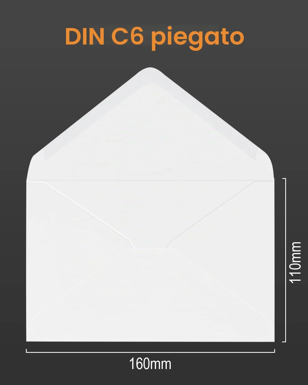 Noa Home Deco Buste formato DIN C6 100 pezzi 11,4 x 16,2 cm 130 g/m² bianco puro