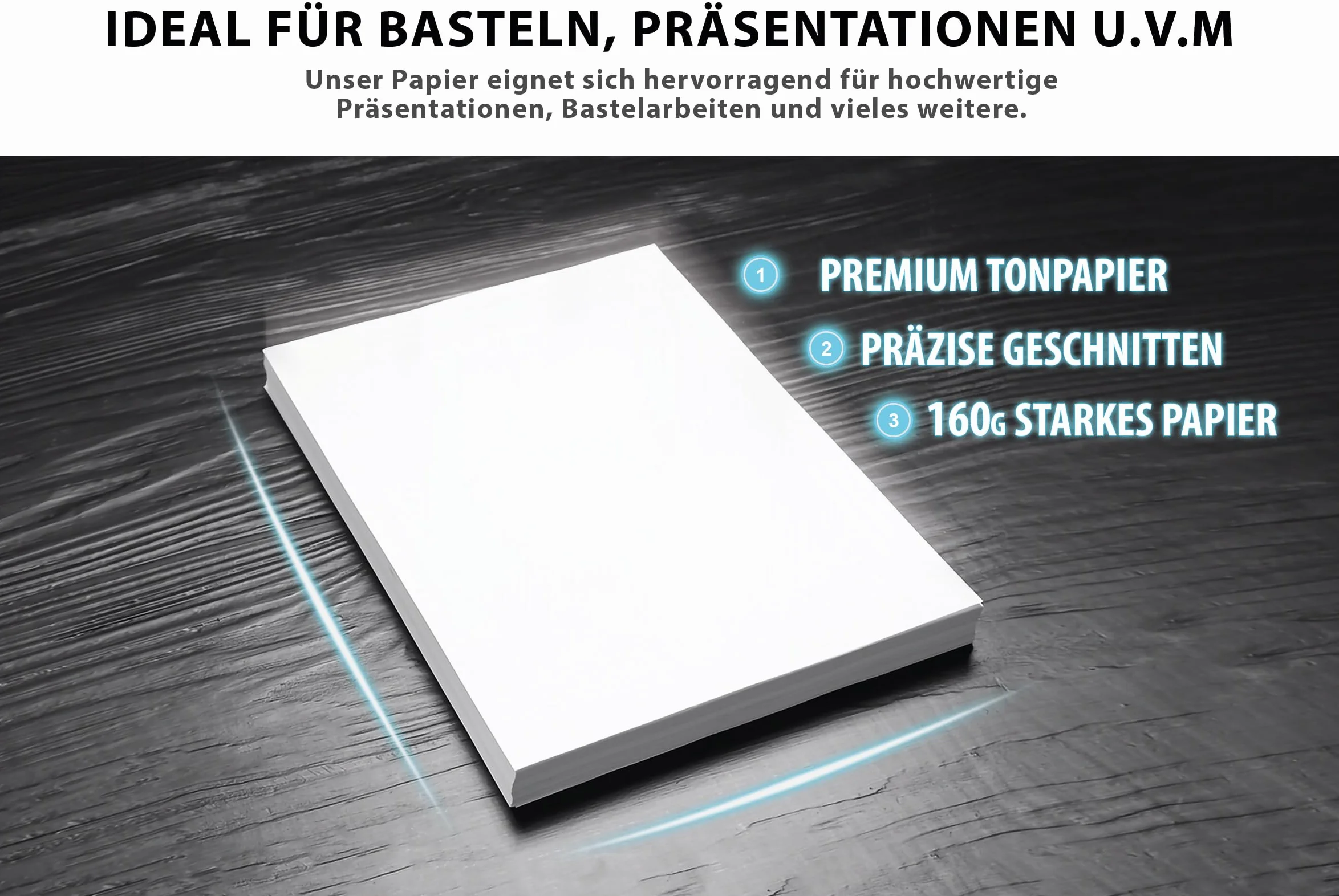 Carta da disegno A4 160g bianco 250 fogli non stampata per fotografia presentazioni