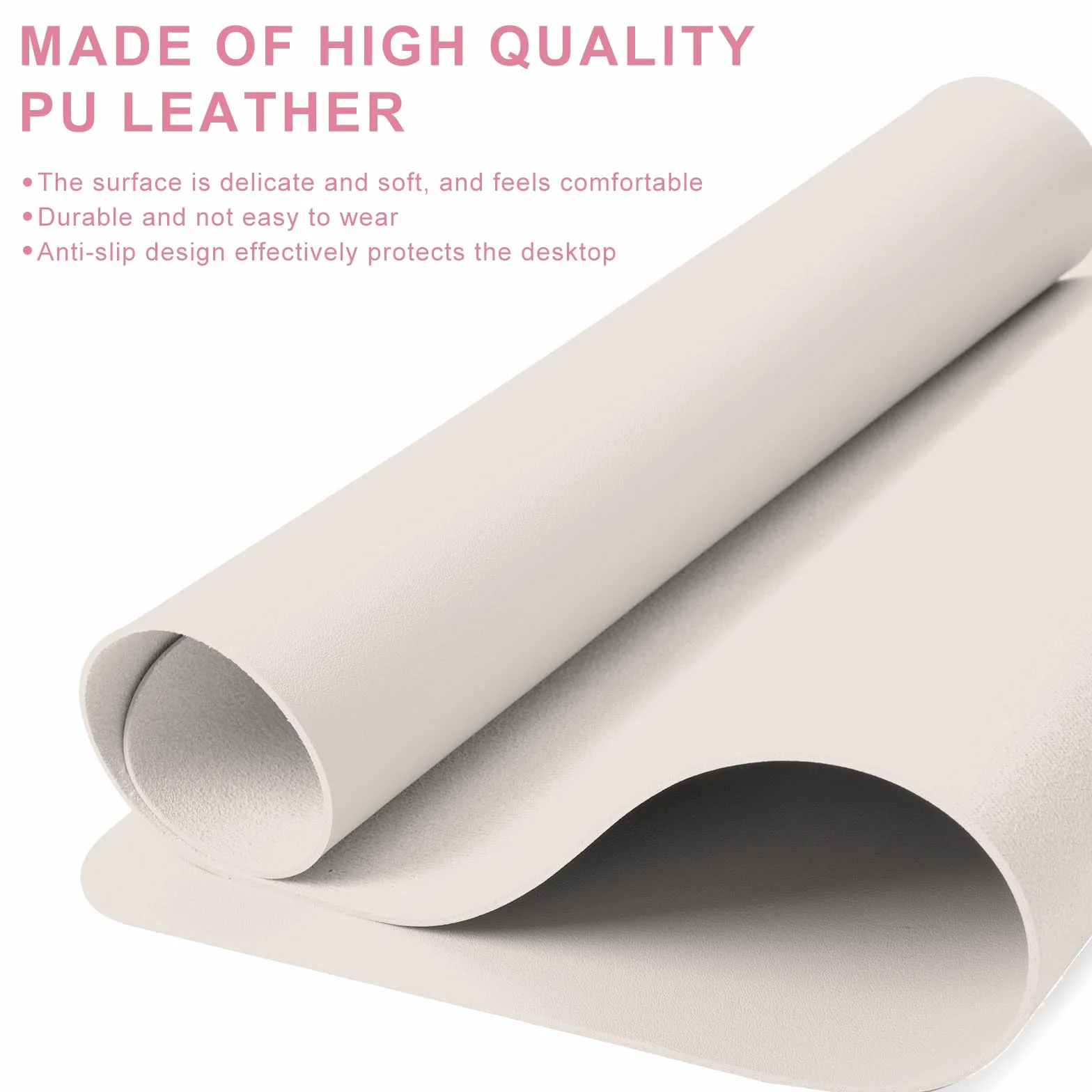 Zanfqvo Tappetino Scrivania Impermeabile Antiscivolo 80x40 cm Beige
