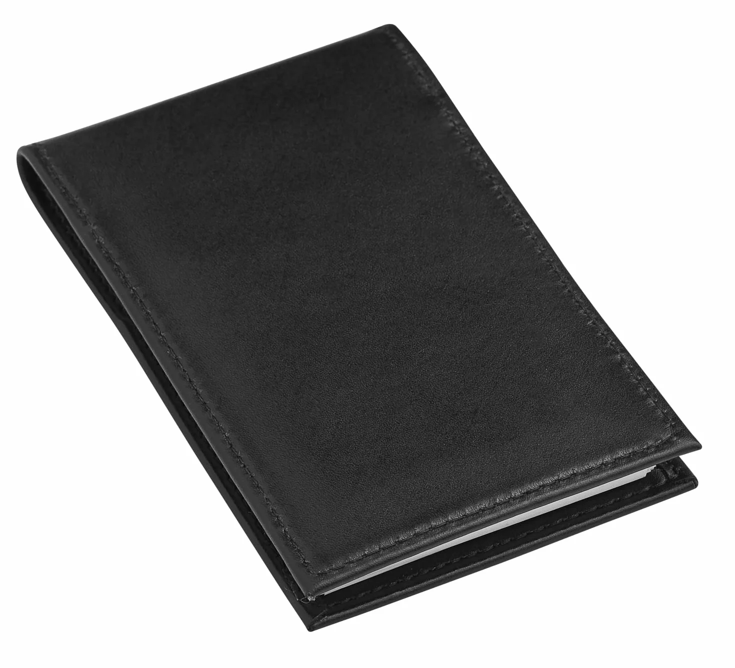 D&K - Porta blocco note in pelle nera per blocchi appunti da 7,6 x 12,7 cm, ricaricabile, con portafoglio, per forze dell'ordine, investigatori, agenti di sicurezza, custodia EDC, include piccolo